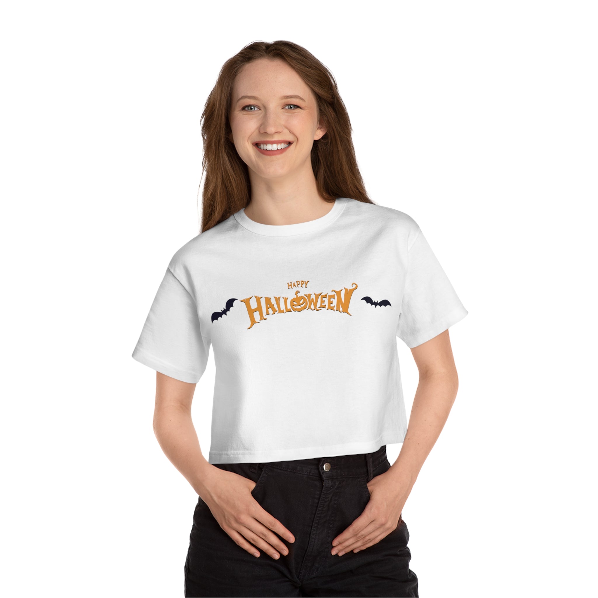 Halloween with Bats | Champion Women's Heritage Cropped T-Shirt