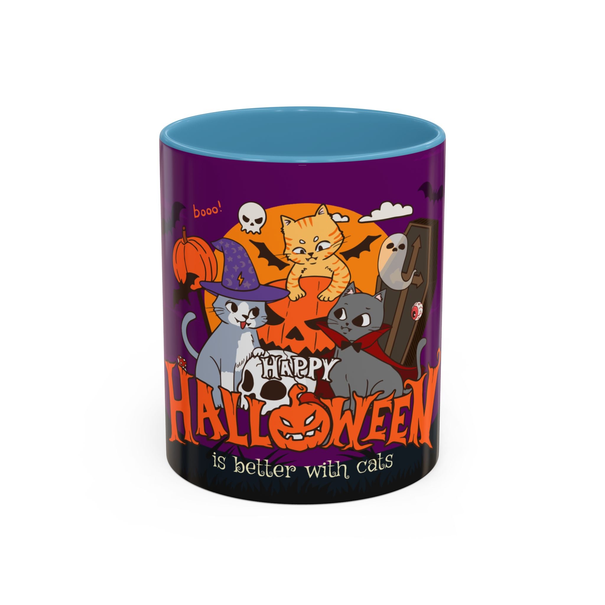 Happpy Halloween is better with Cats | Accent Coffee Mug