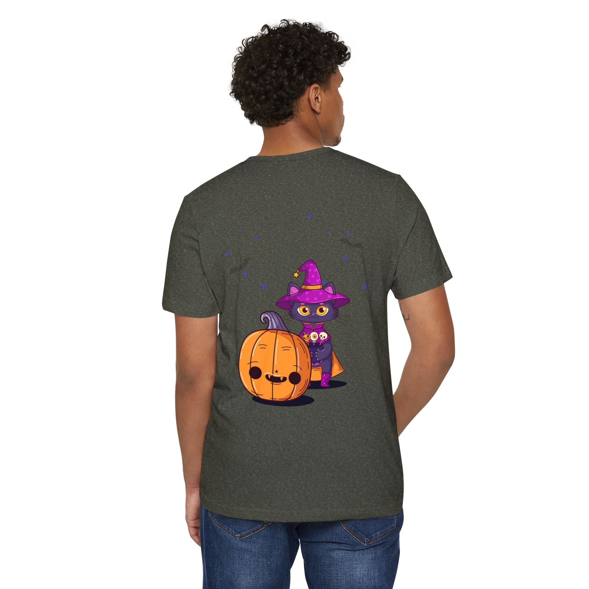 Halloween with Witch's Cats | Unisex Recycled Organic T-Shirt