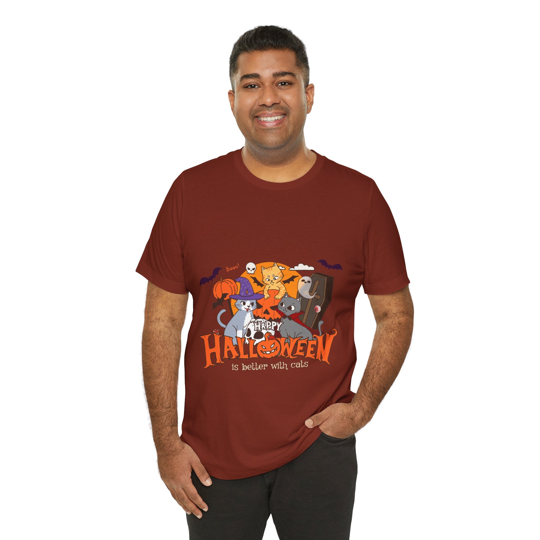 Halloween is Better with Cats | Unisex Jersey Short Sleeve Tee