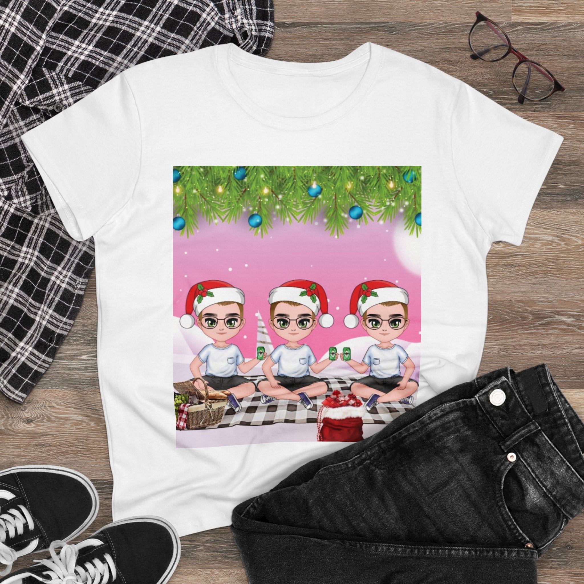 Happy Christmas Day Women's Midweight Cotton Tee