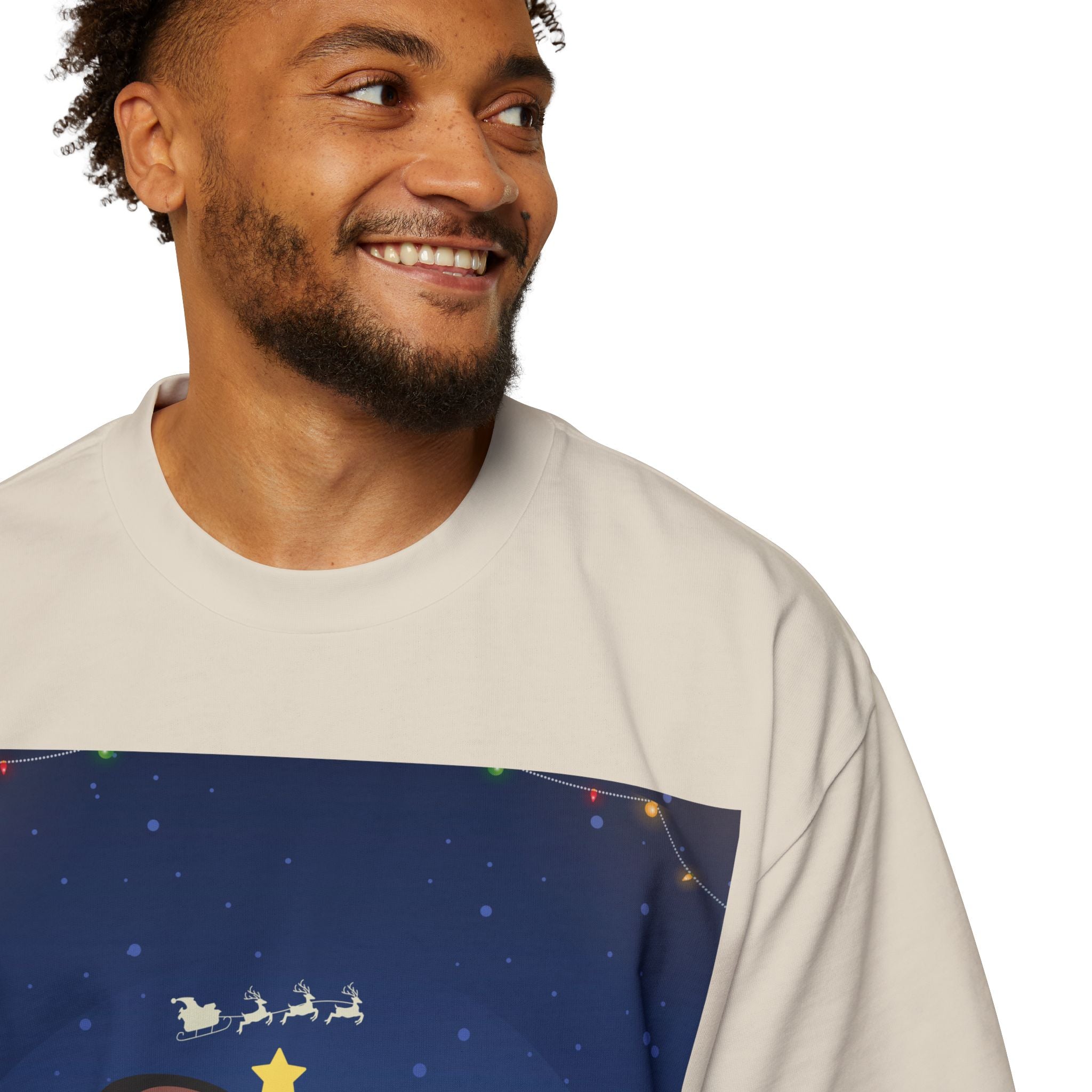 Happy Christmas Family | Men's Heavy Oversized Tee