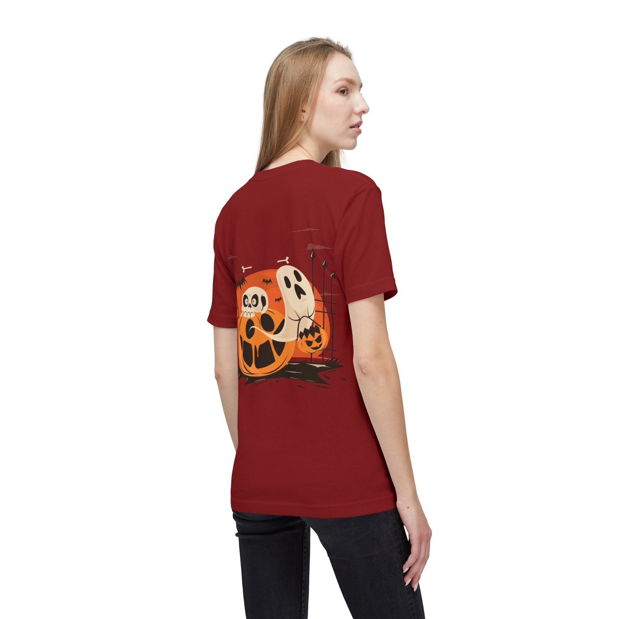 Halloween with Pumpkins | Unisex Midweight T-shirt, Made in US