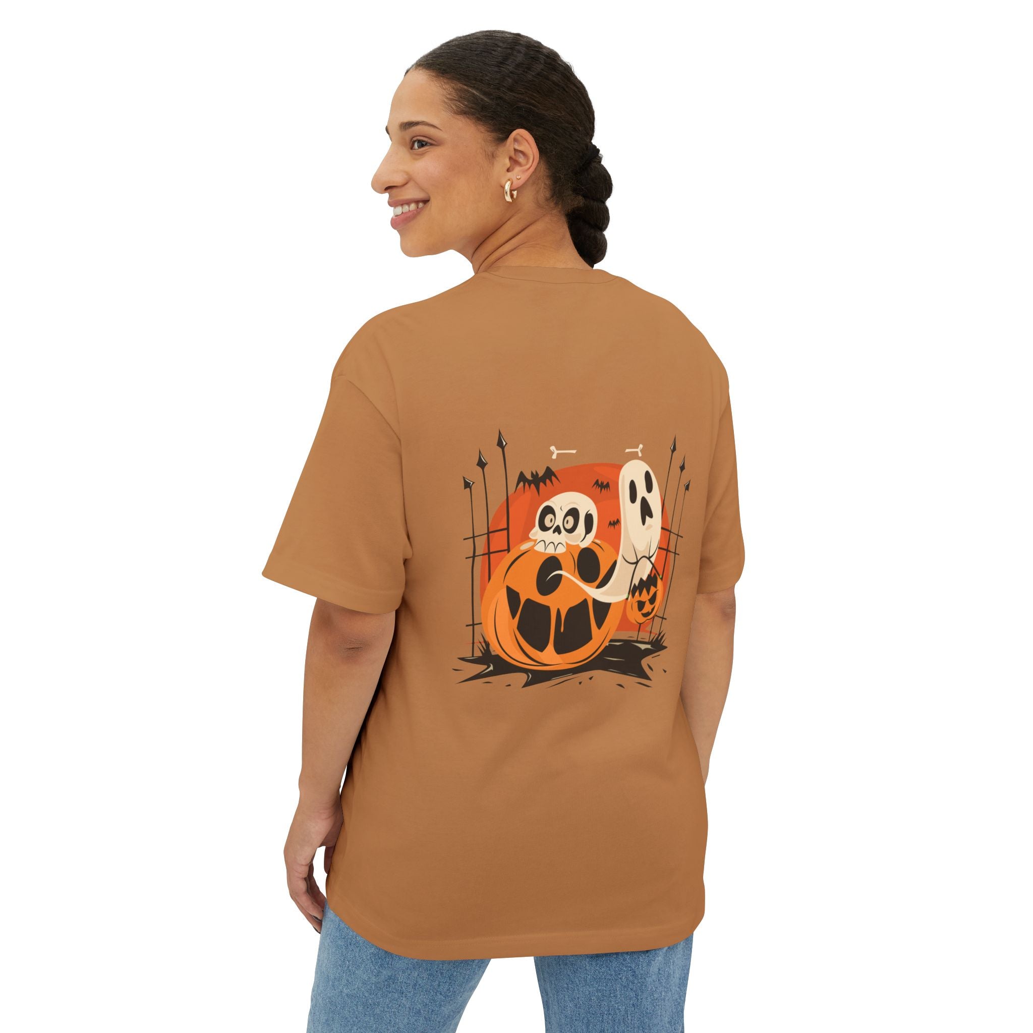 Halloween with Pumpkins | Unisex Oversized Boxy Tee