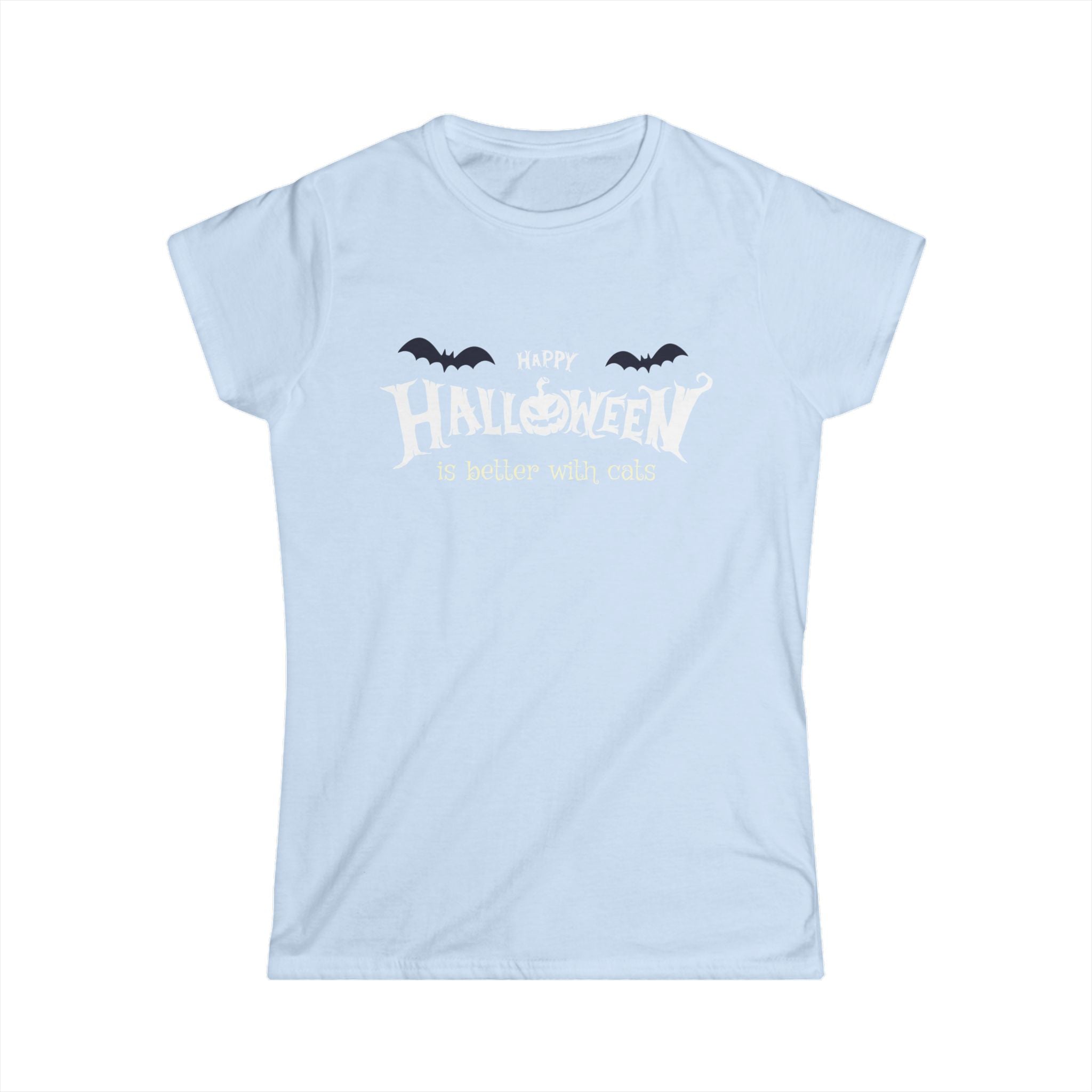 Halloween with Witch's Cats | Women's Softstyle Tee