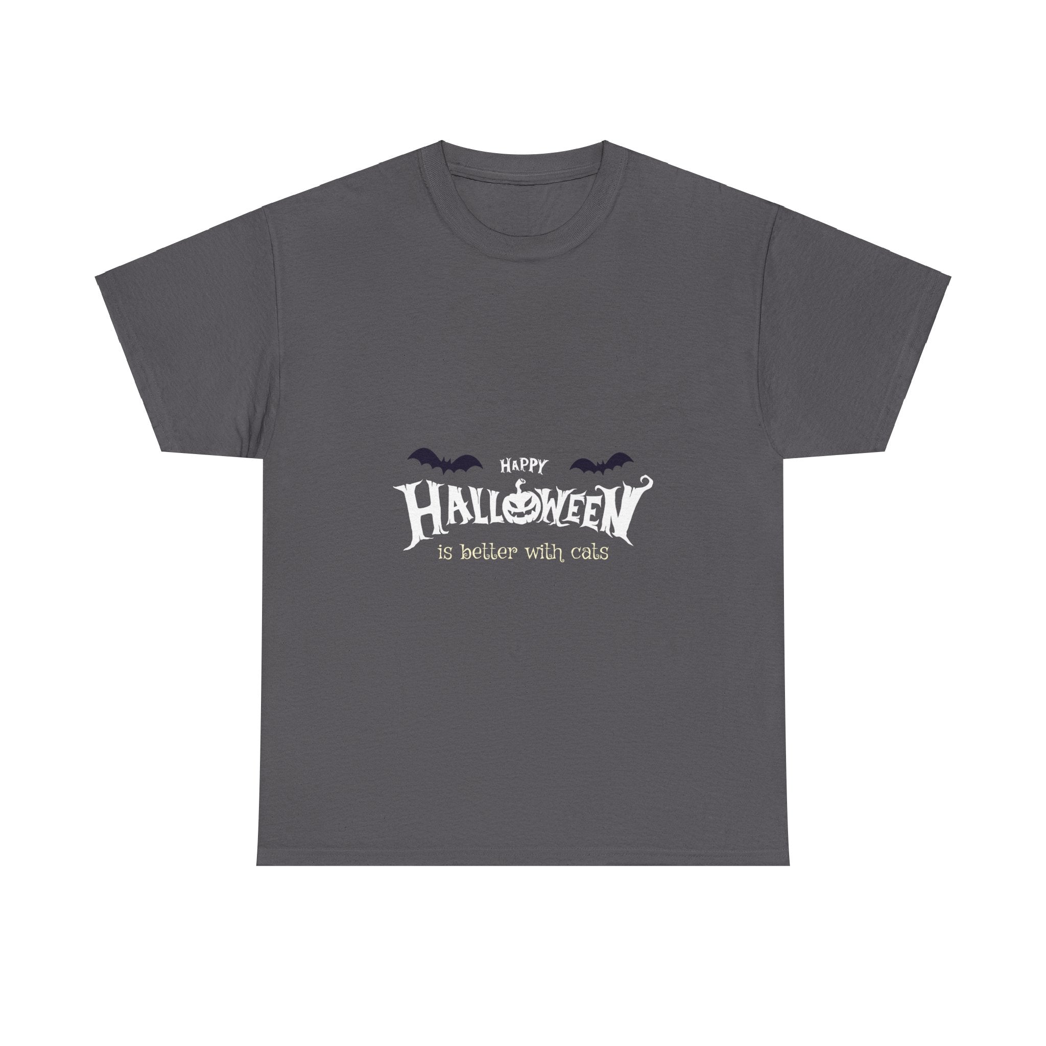Halloween with Witch's Cats | Unisex Heavy Cotton Tee