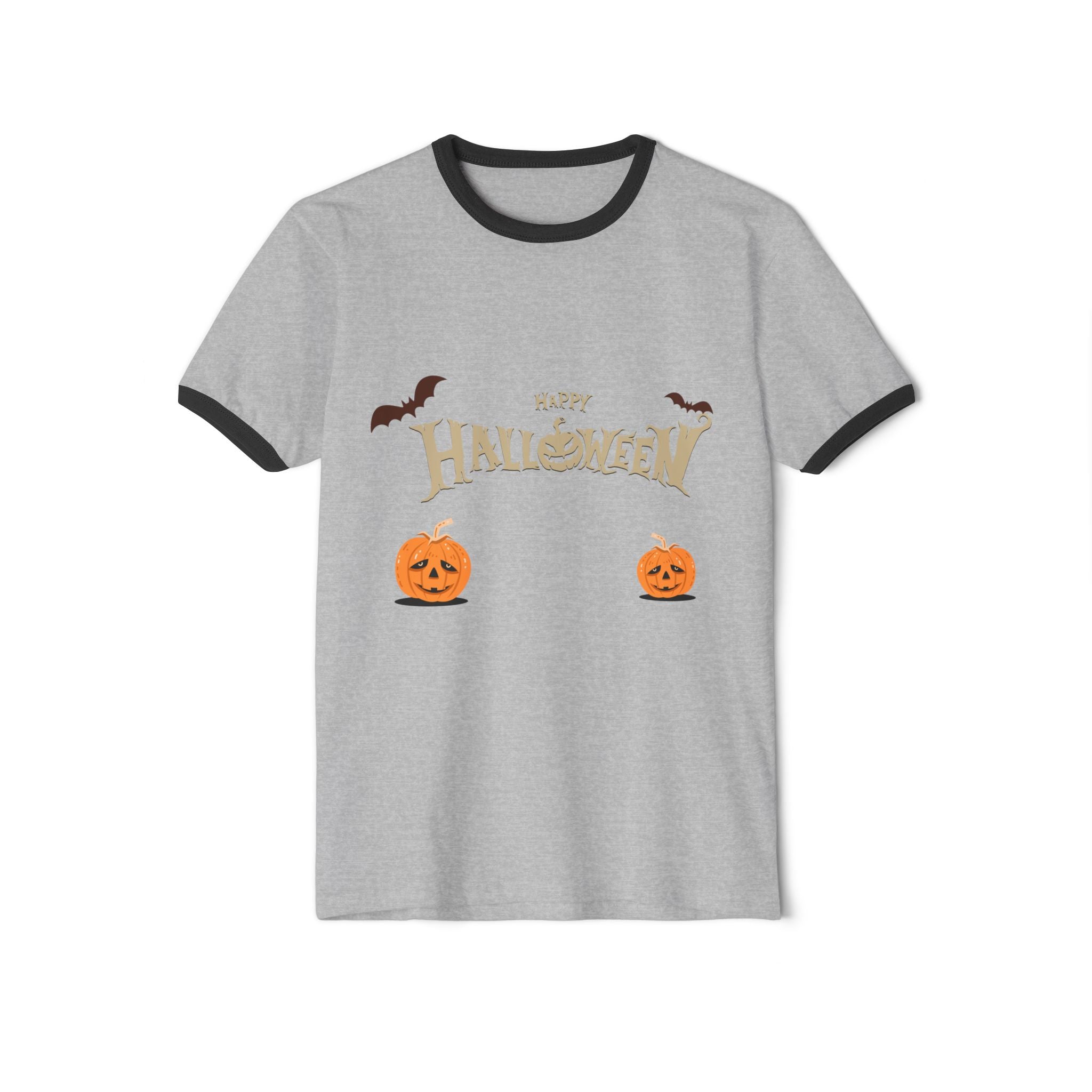 Halloween with Pumpkins | Unisex Cotton Ringer T-Shirt