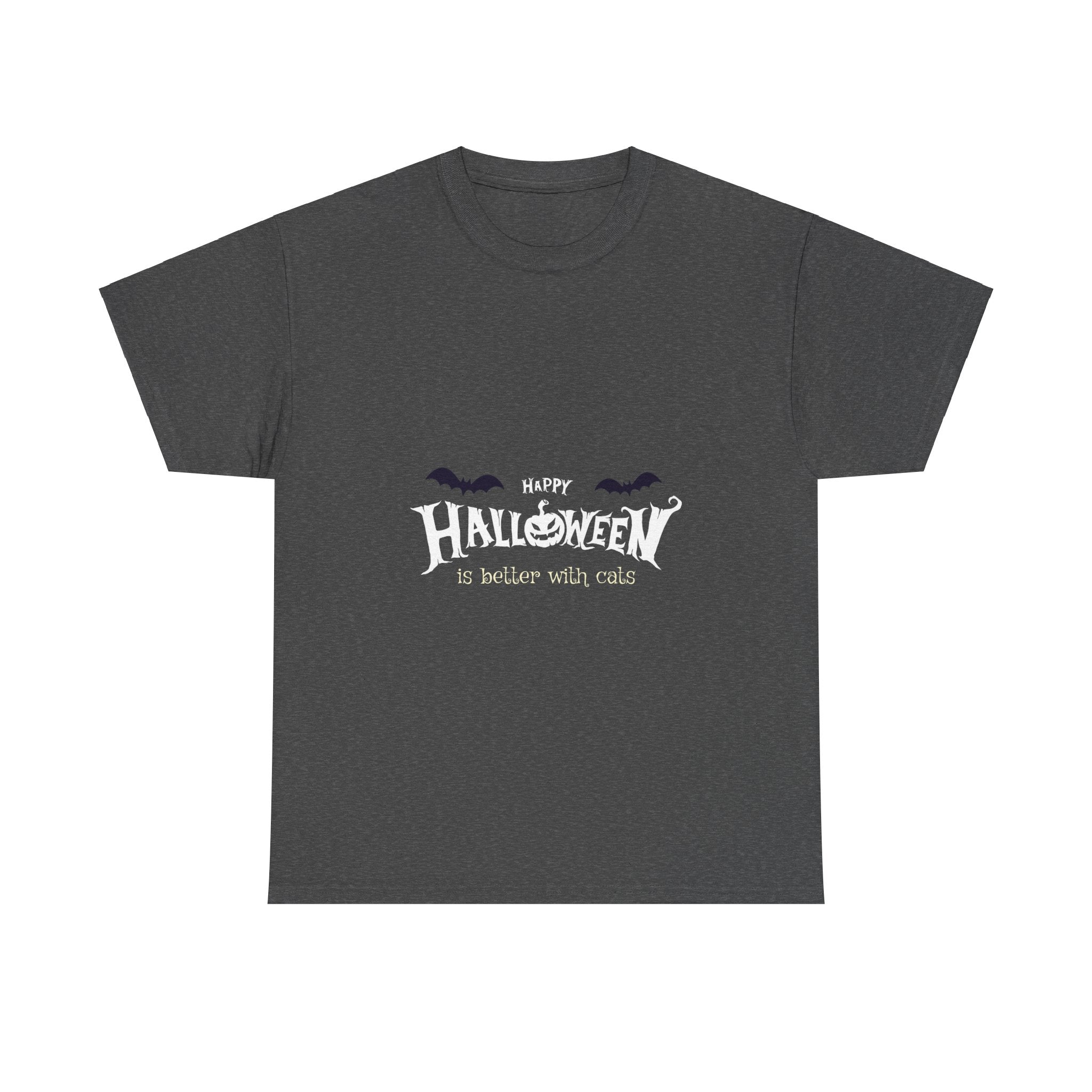 Halloween with Witch's Cats | Unisex Heavy Cotton Tee