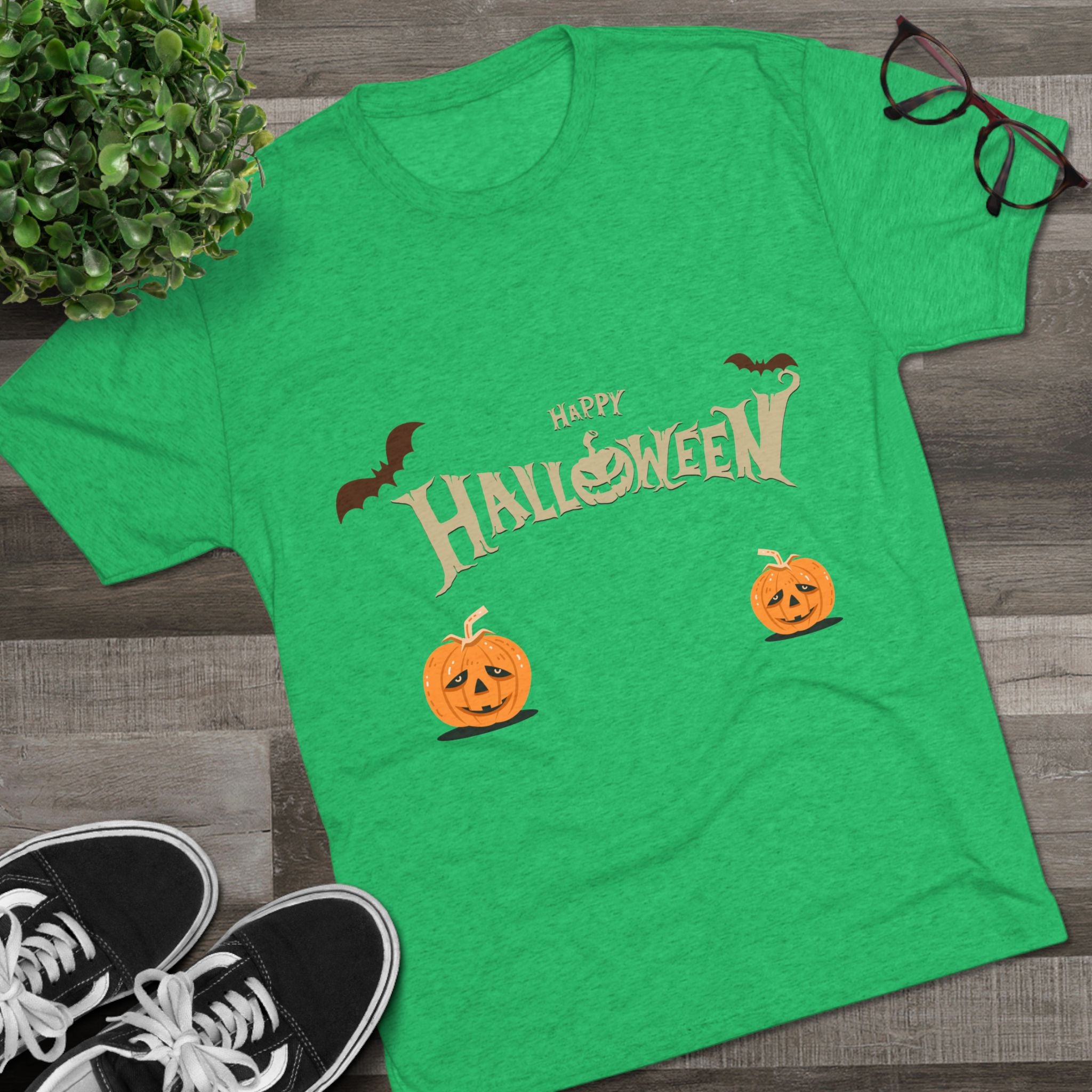 Halloween with Pumpkins | Unisex Tri-Blend Crew Tee
