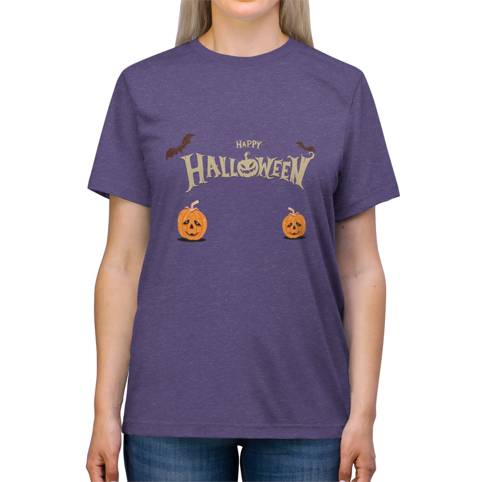 Halloween with Pumpkins | Unisex Triblend Tee