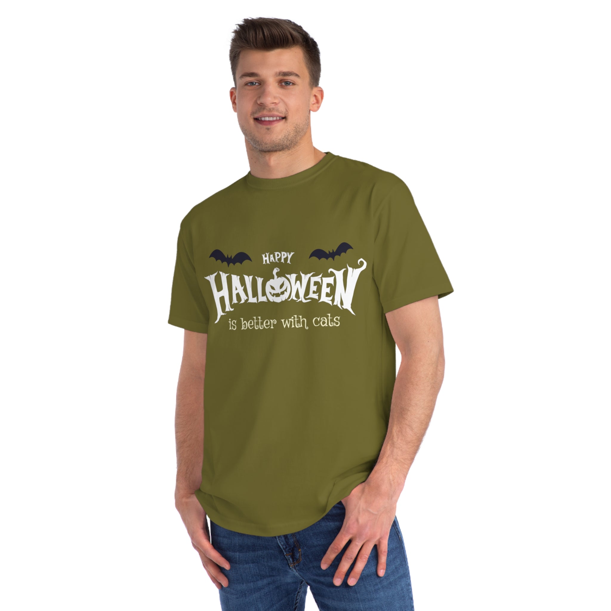 Halloween with Witch's Cats | Organic Unisex Classic T-Shirt