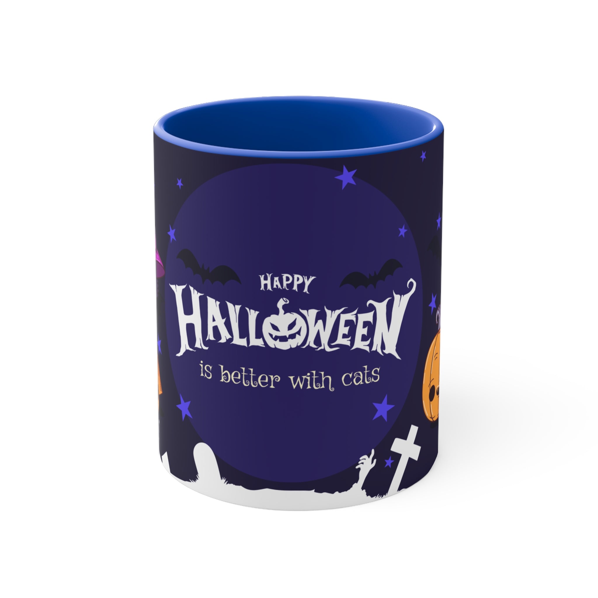 Happy Halloween with Witch's Cats | Accent Mug