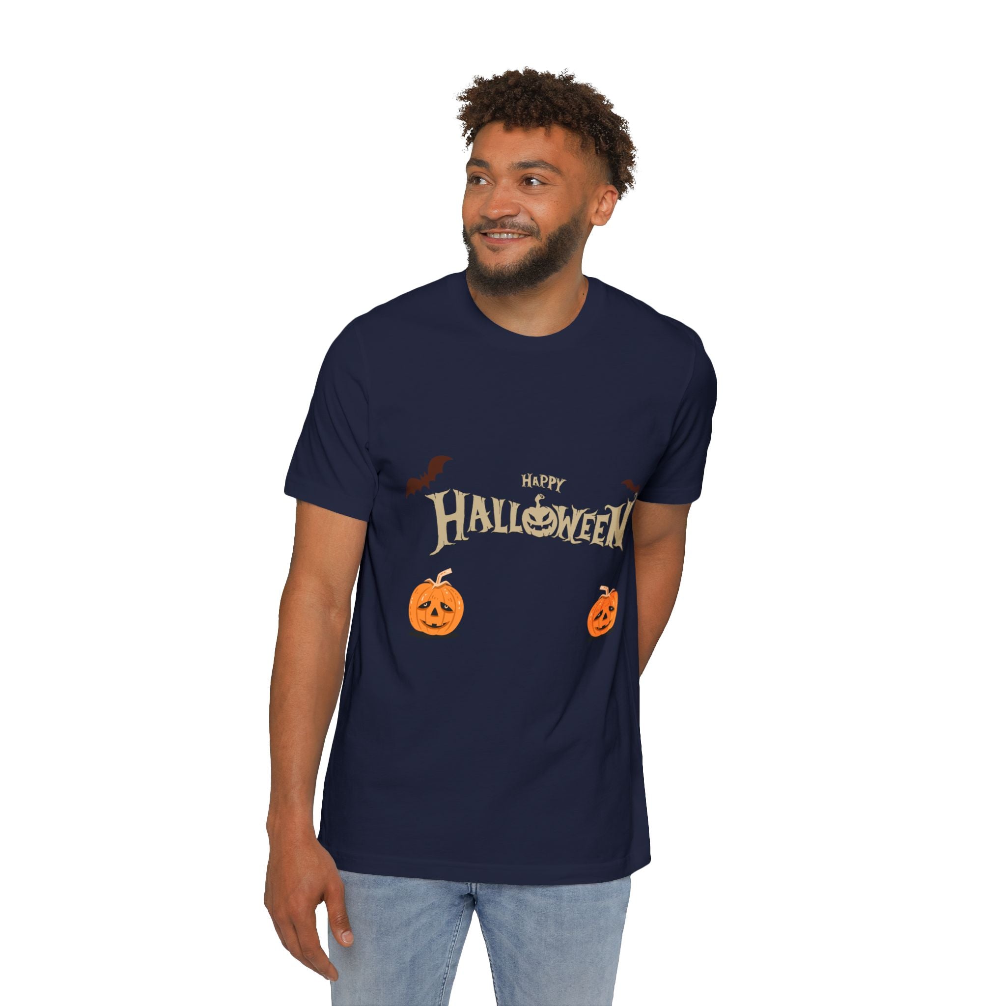 Halloween with Pumpkins | USA-Made Unisex Short-Sleeve Jersey T-Shirt