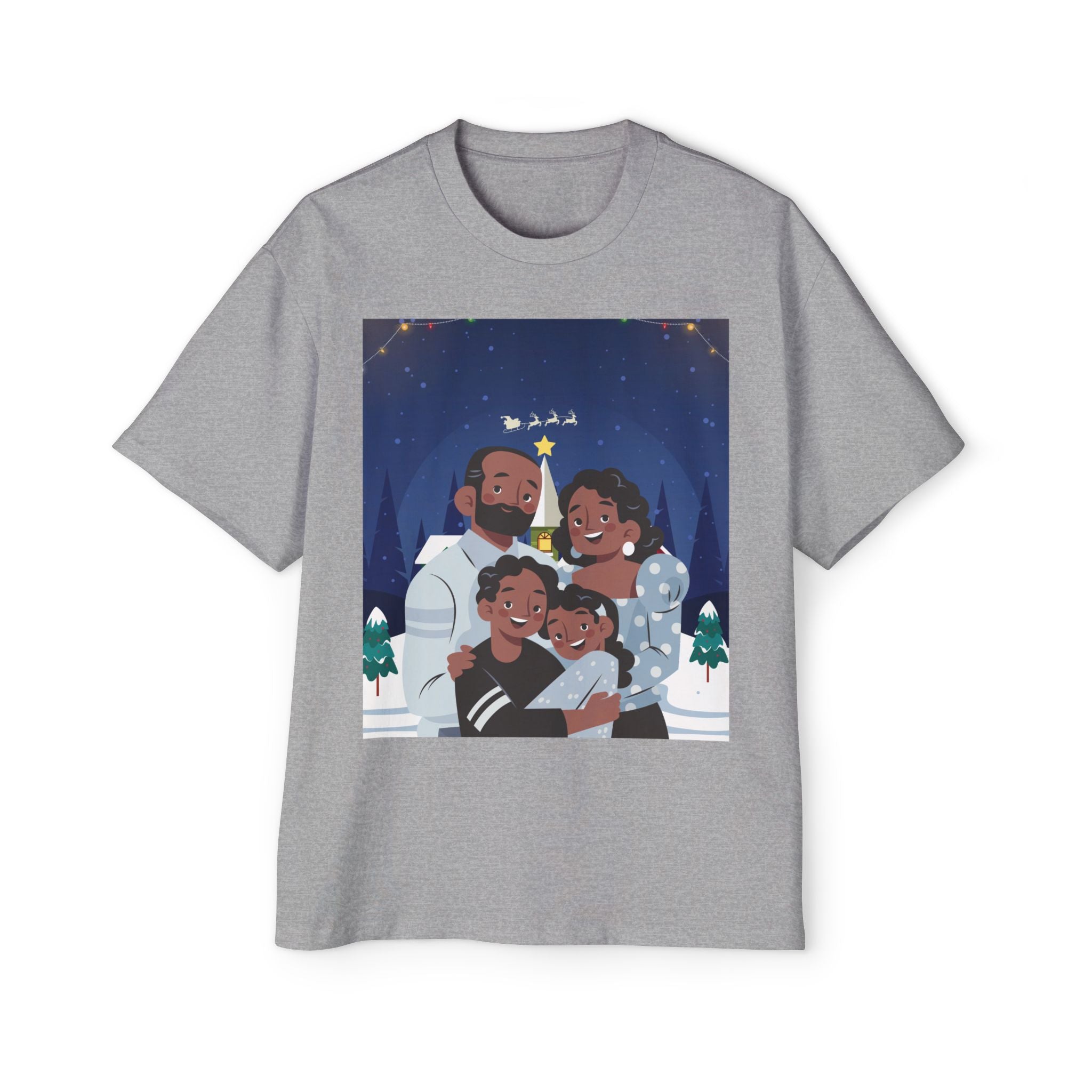 Happy Christmas Family | Men's Heavy Oversized Tee