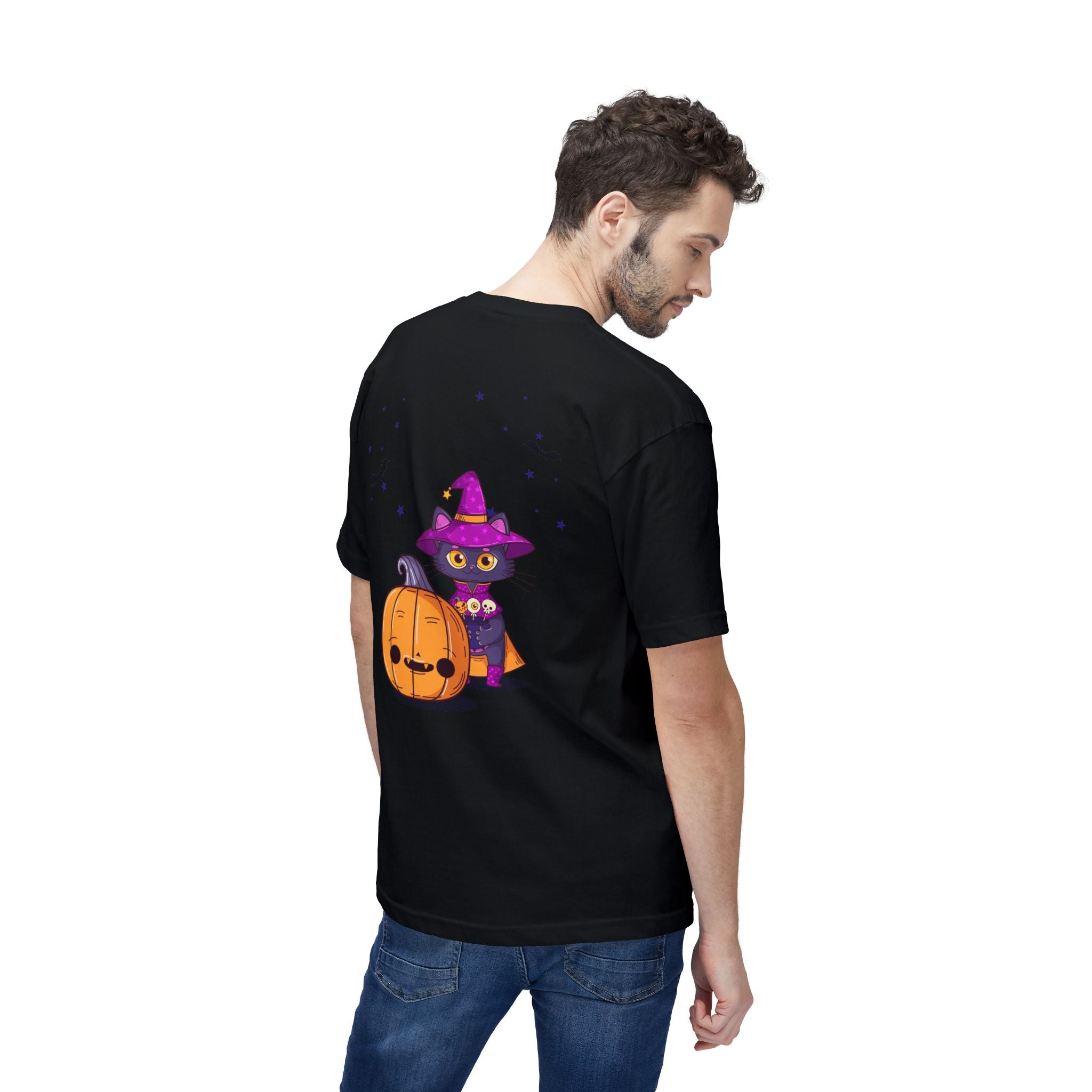 Halloween with Witch's Cats | Unisex Midweight T-shirt, Made in US