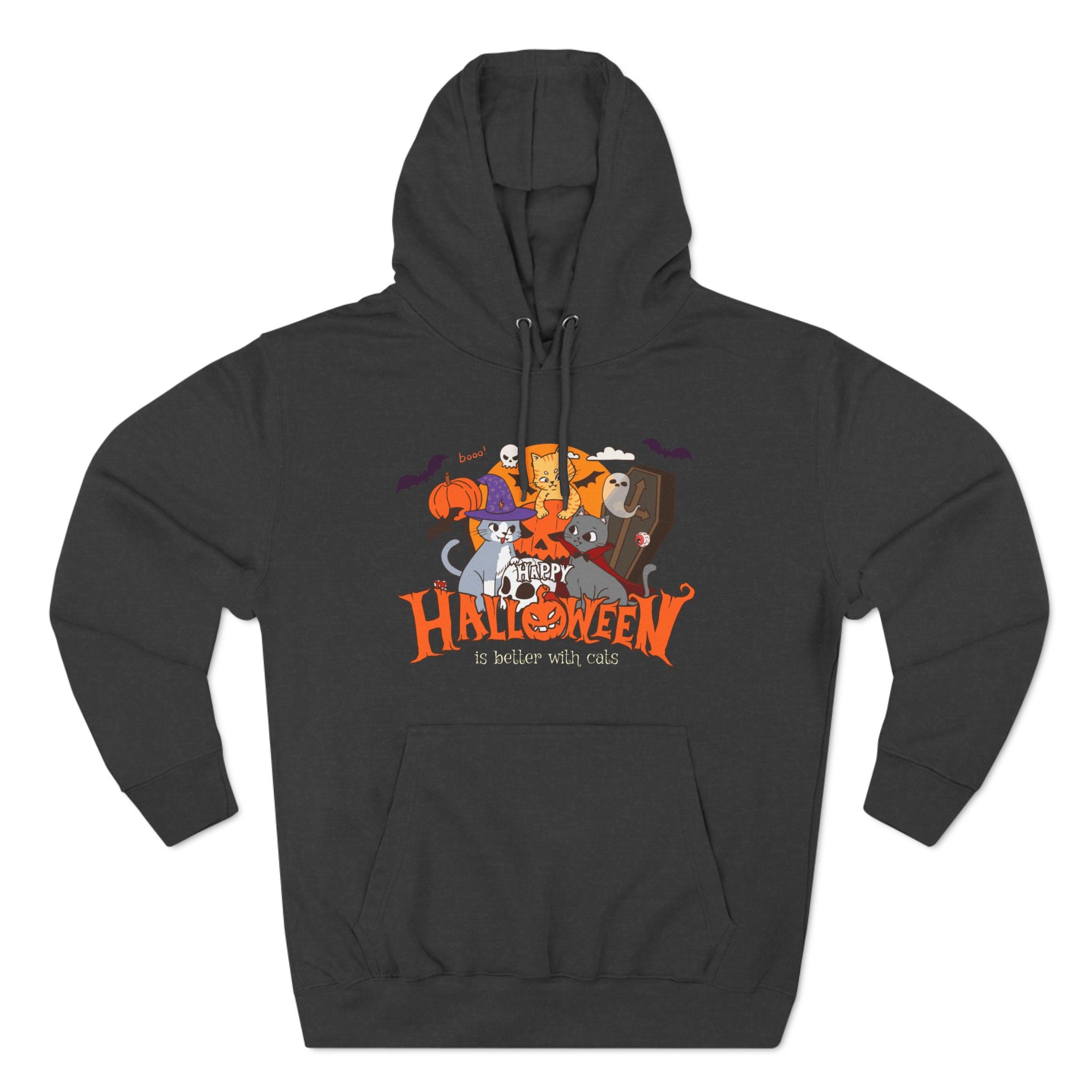 Halloween is Better with Cats | Three-Panel Fleece Hoodie