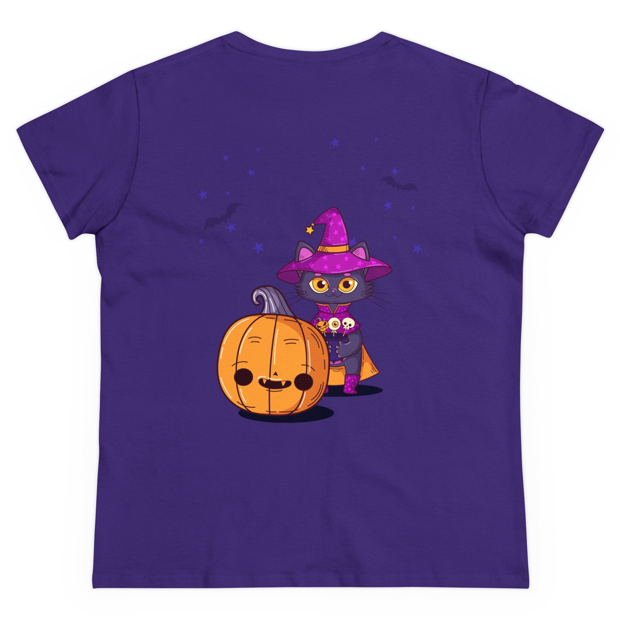 Halloween with Witch's Cats | Women's Midweight Cotton Tee