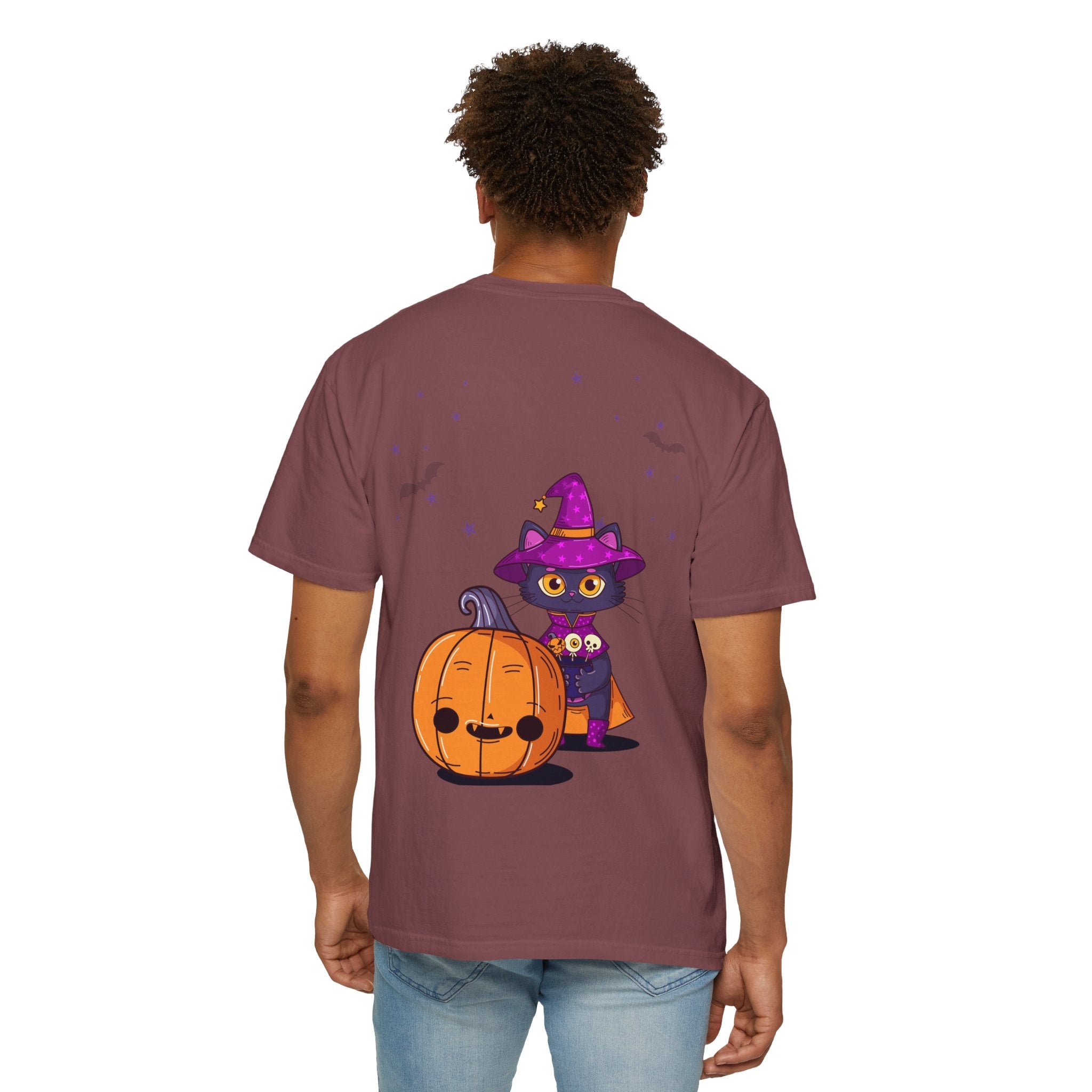 Halloween with Witch's Cats | Unisex Garment-Dyed T-shirt