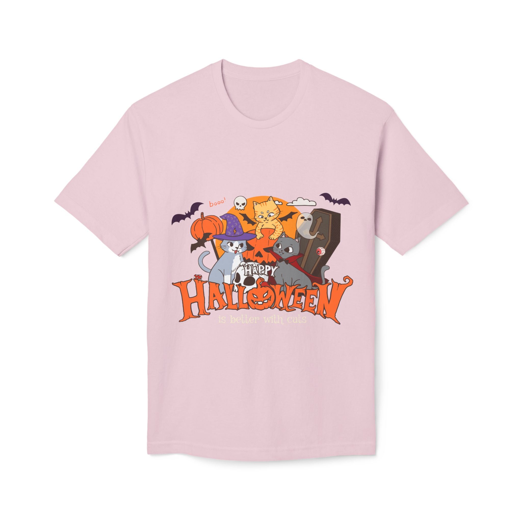 Halloween is Better with Cats | Unisex Midweight T-shirt, Made in US