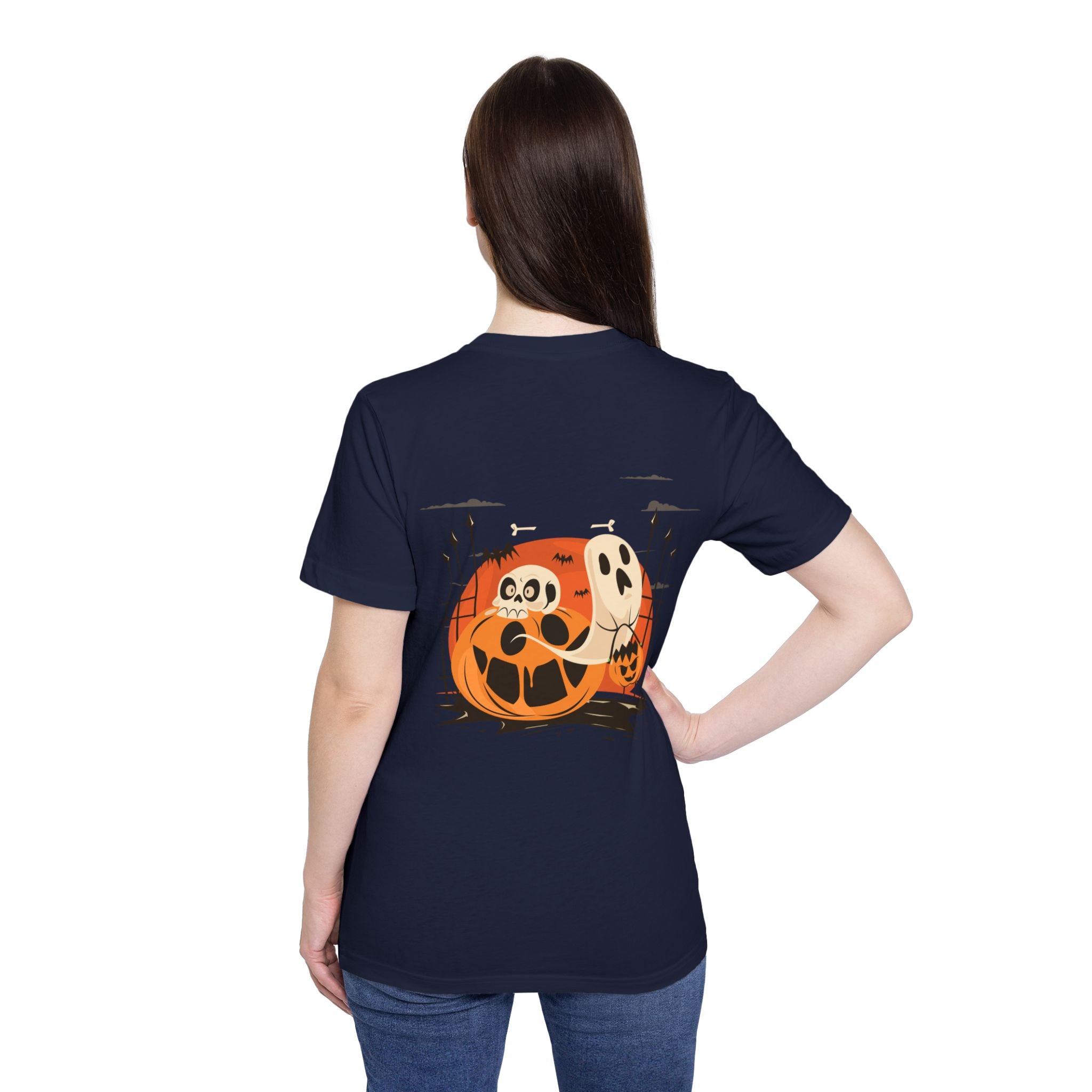 Halloween with Pumpkins | USA-Made Unisex Short-Sleeve Jersey T-Shirt
