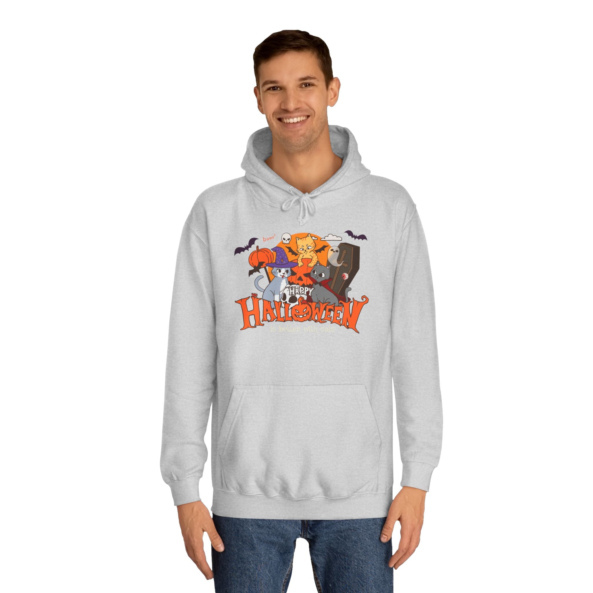 Halloween is Better with Cats | Unisex College Hoodie