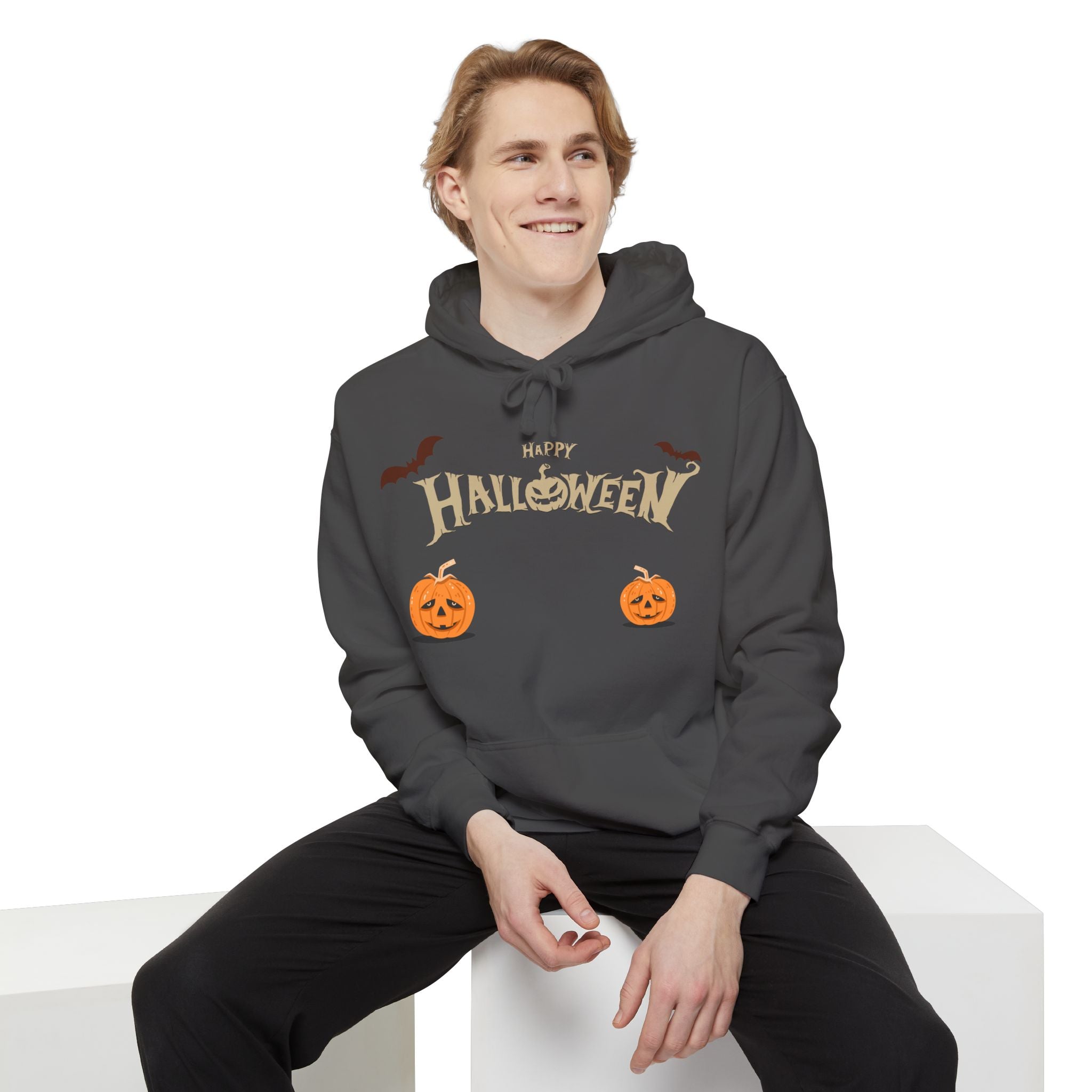 Halloween with Pumpkins | Unisex Garment-Dyed Hoodie