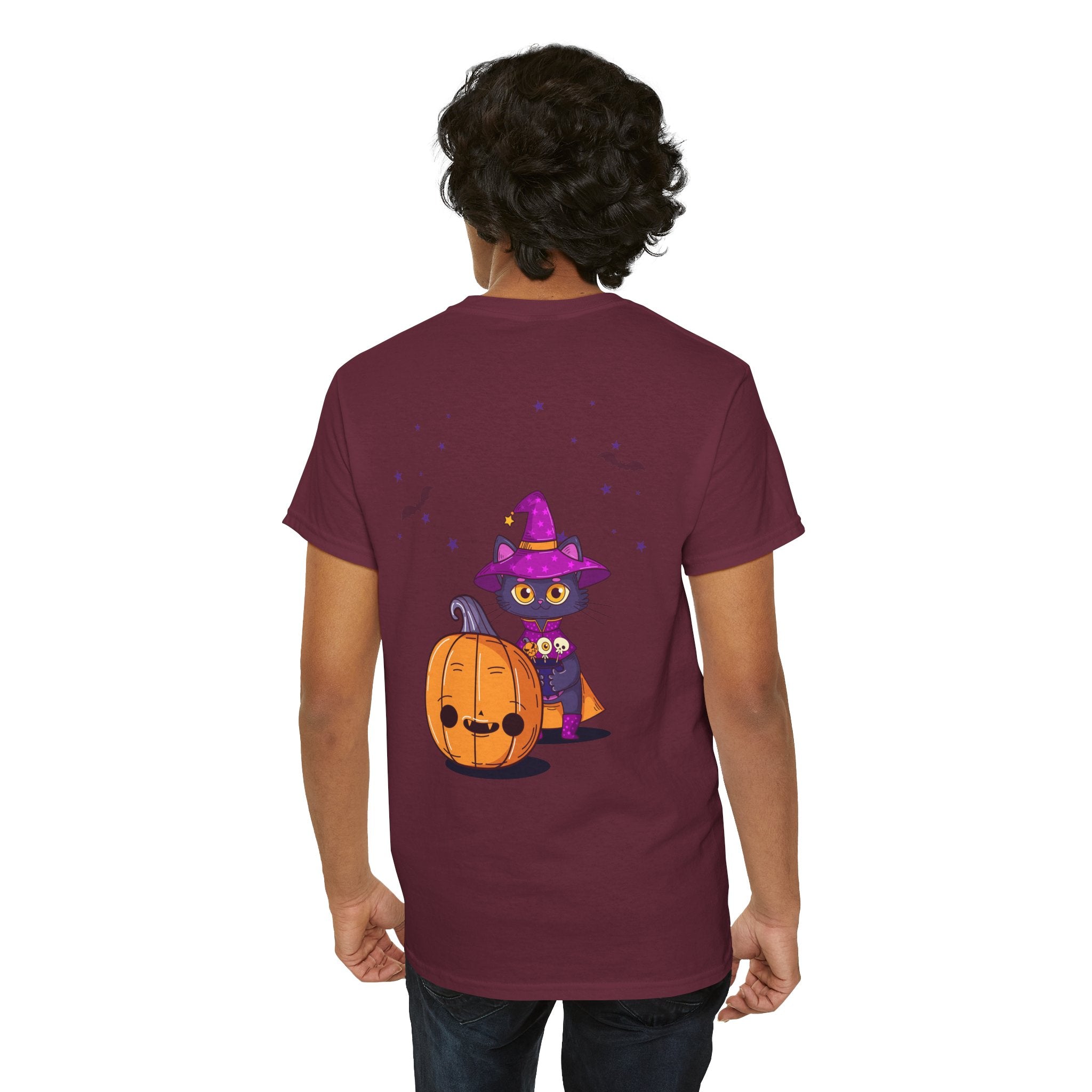 Halloween with Witch's Cats | Unisex Heavy Cotton Tee