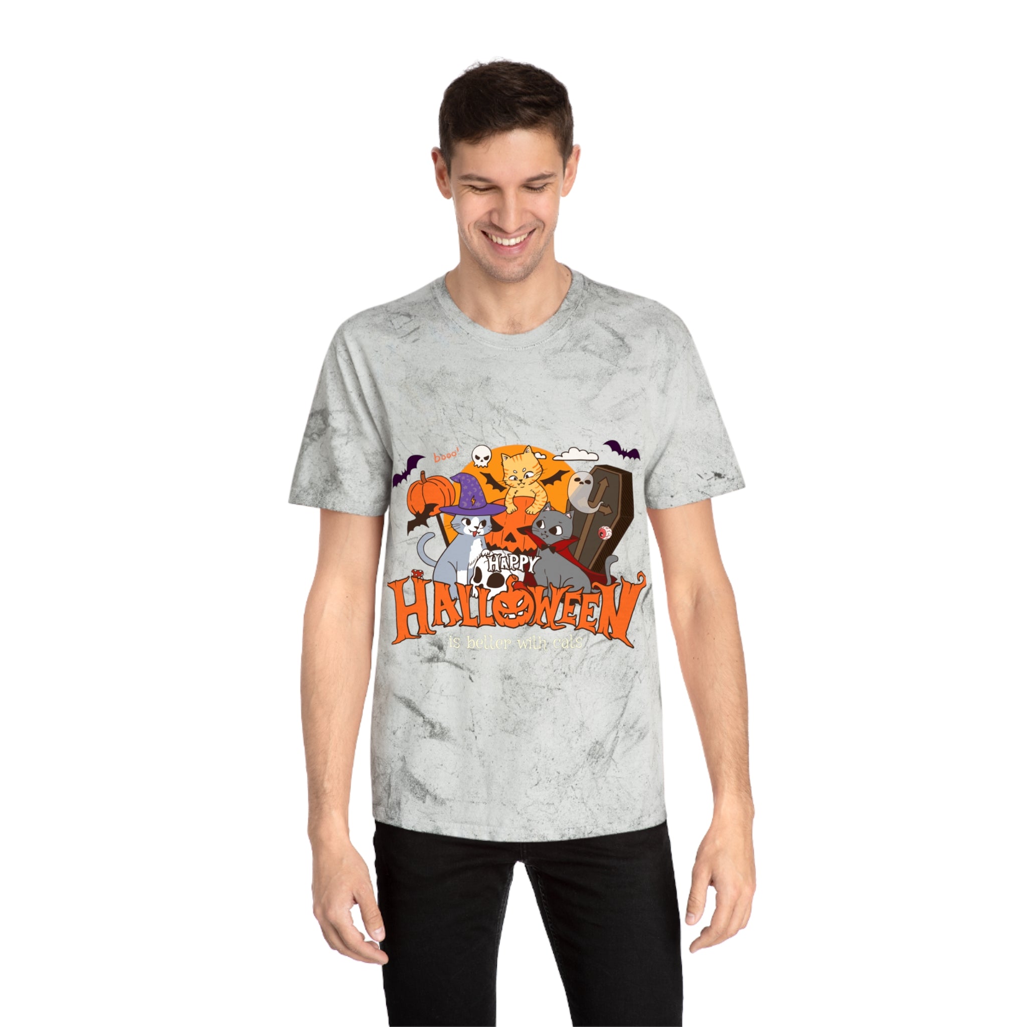 Halloween is Better with Cats | Unisex Color Blast T-Shirt