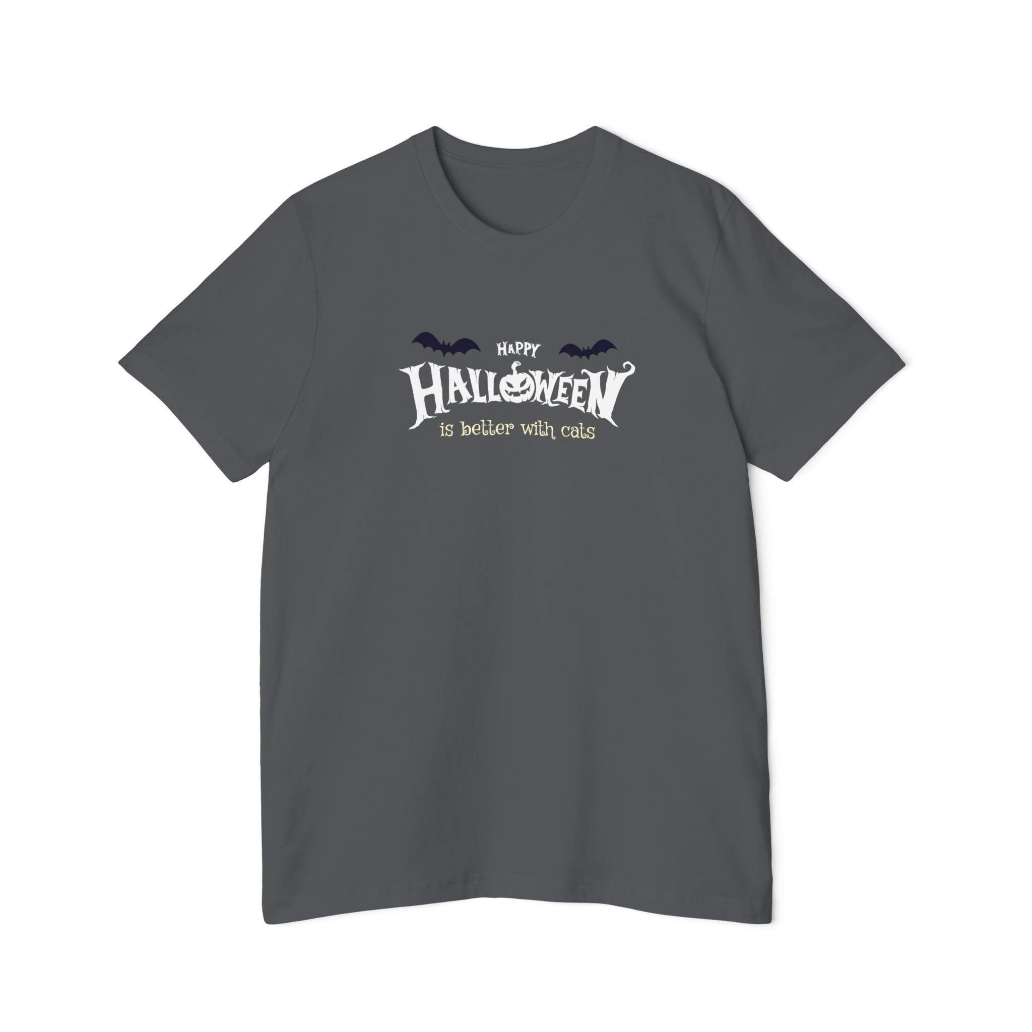 Halloween with Witch's Cats | USA-Made Unisex Short-Sleeve Jersey T-Shirt