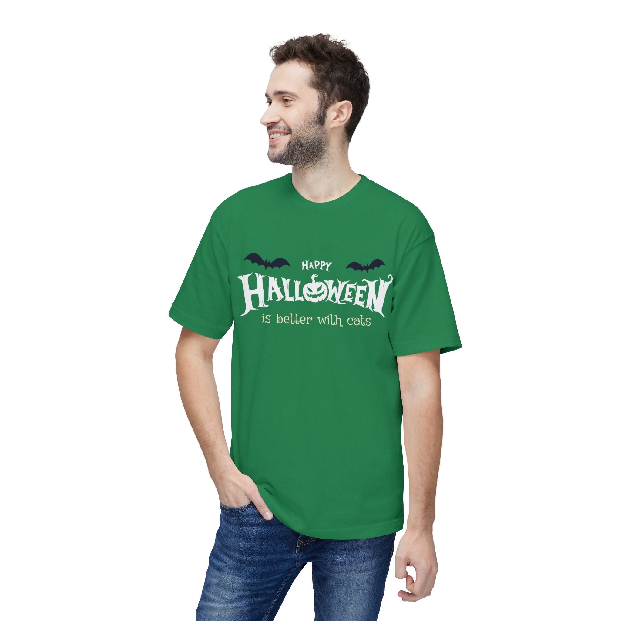 Halloween with Witch's Cats | Unisex Midweight T-shirt, Made in US