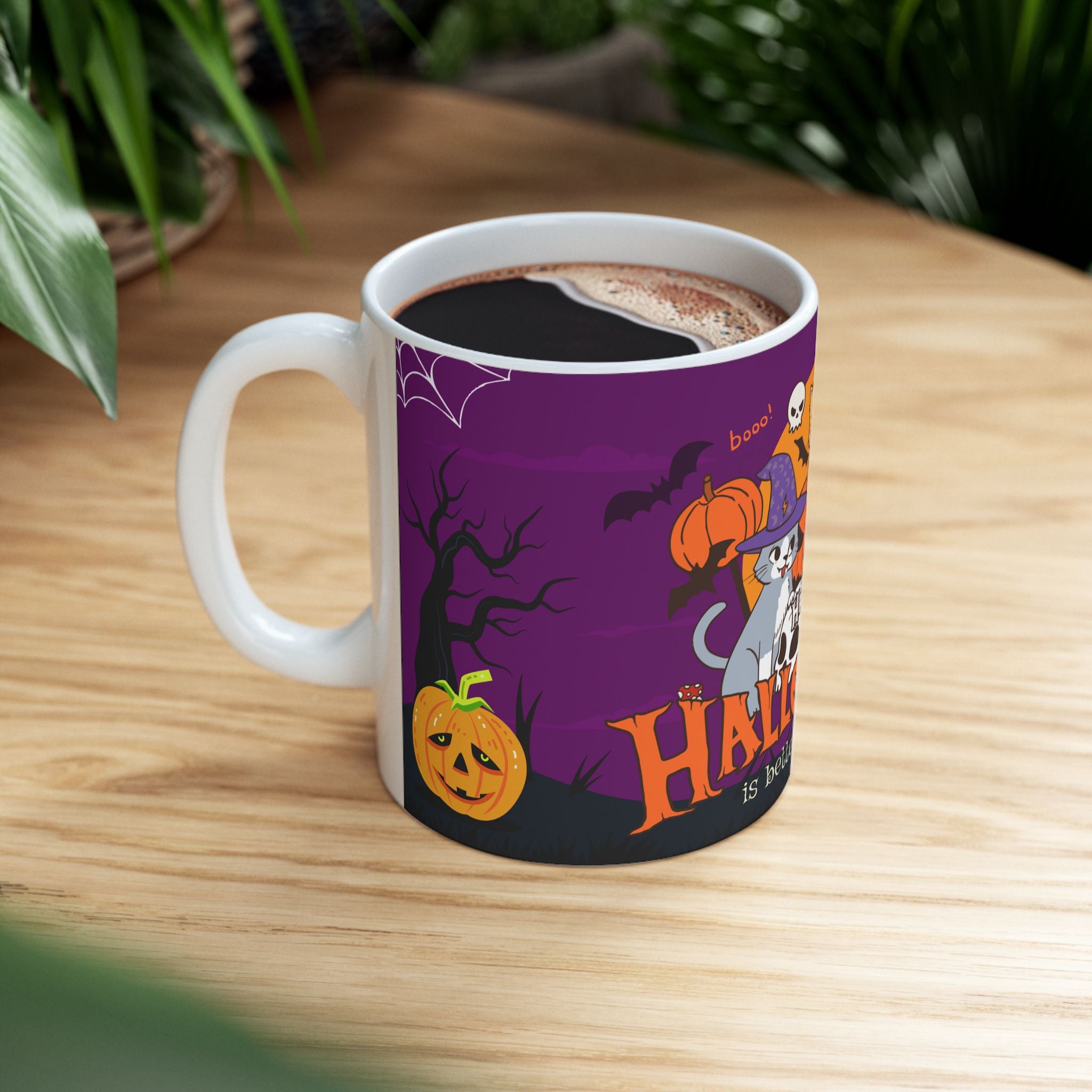 Happy Halloween is Better with Cat | Ceramic Mug