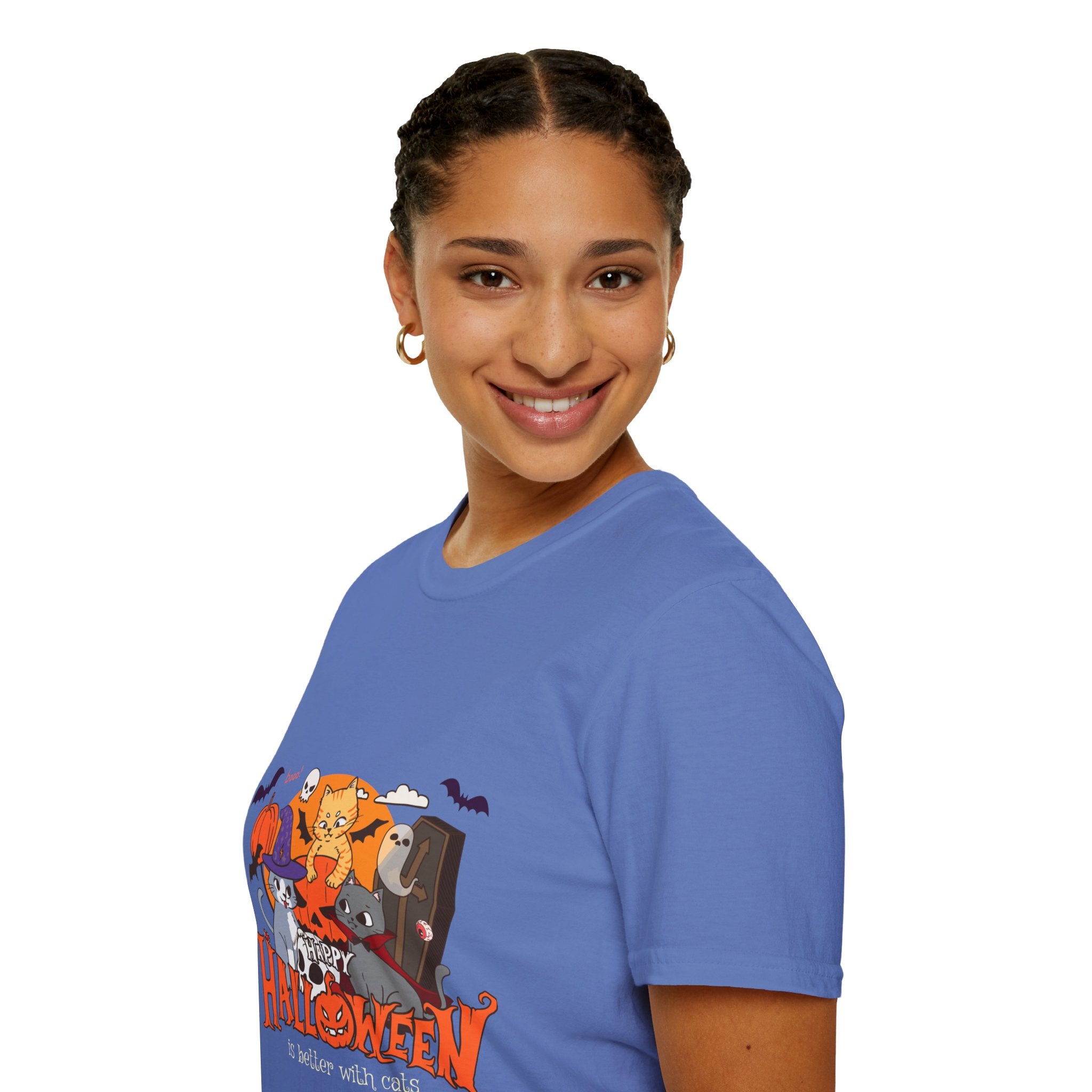 Halloween is Better with Cats | Unisex Softstyle T-Shirt