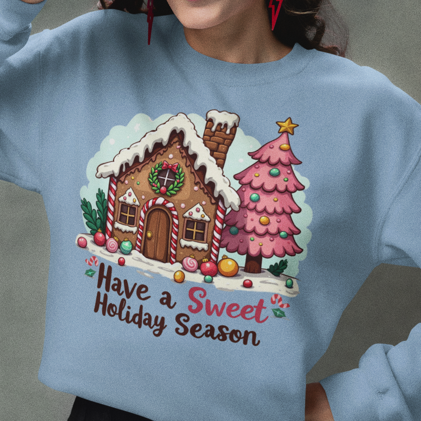 Have a Sweet Holiday Season | Gingerbread House Christmas | Unisex Crewneck Sweatshirts