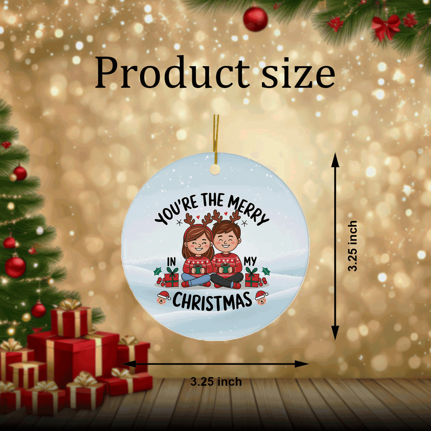 You're the Merry in My Christmas Ornament | Cute Holiday Decor for Couples | Ceramic Ornament