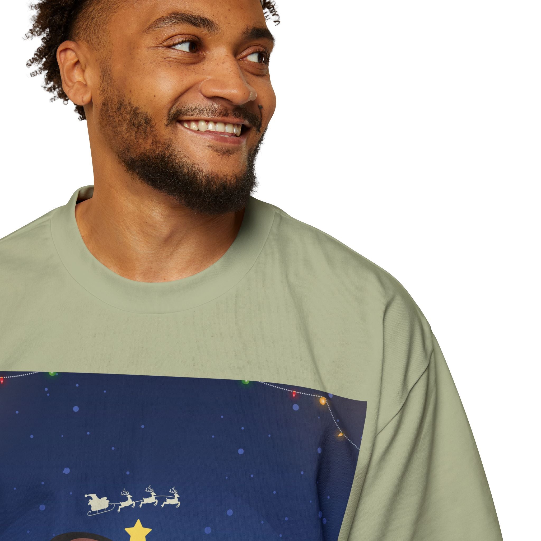 Happy Christmas Family | Men's Heavy Oversized Tee