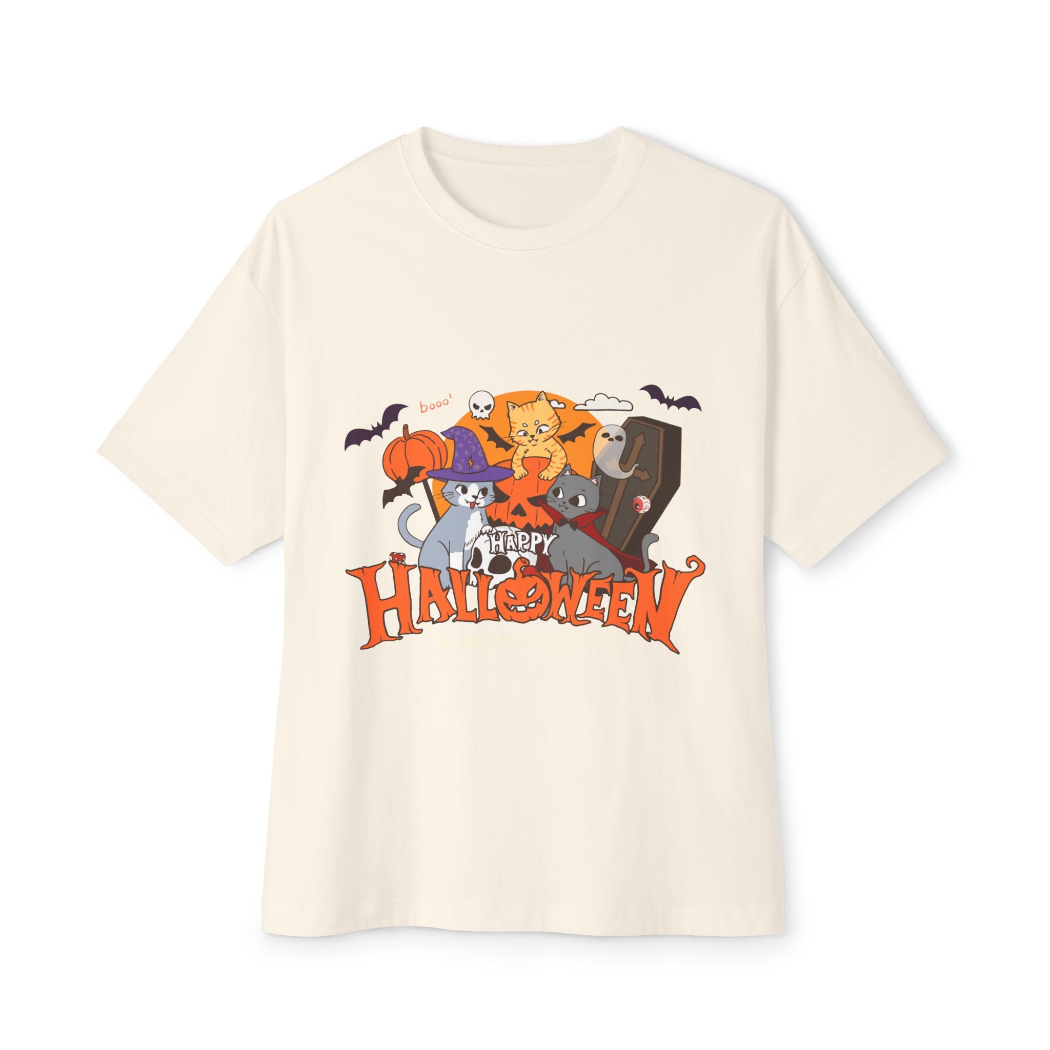 Halloween is Better with Cats | Unisex Oversized Boxy Tee