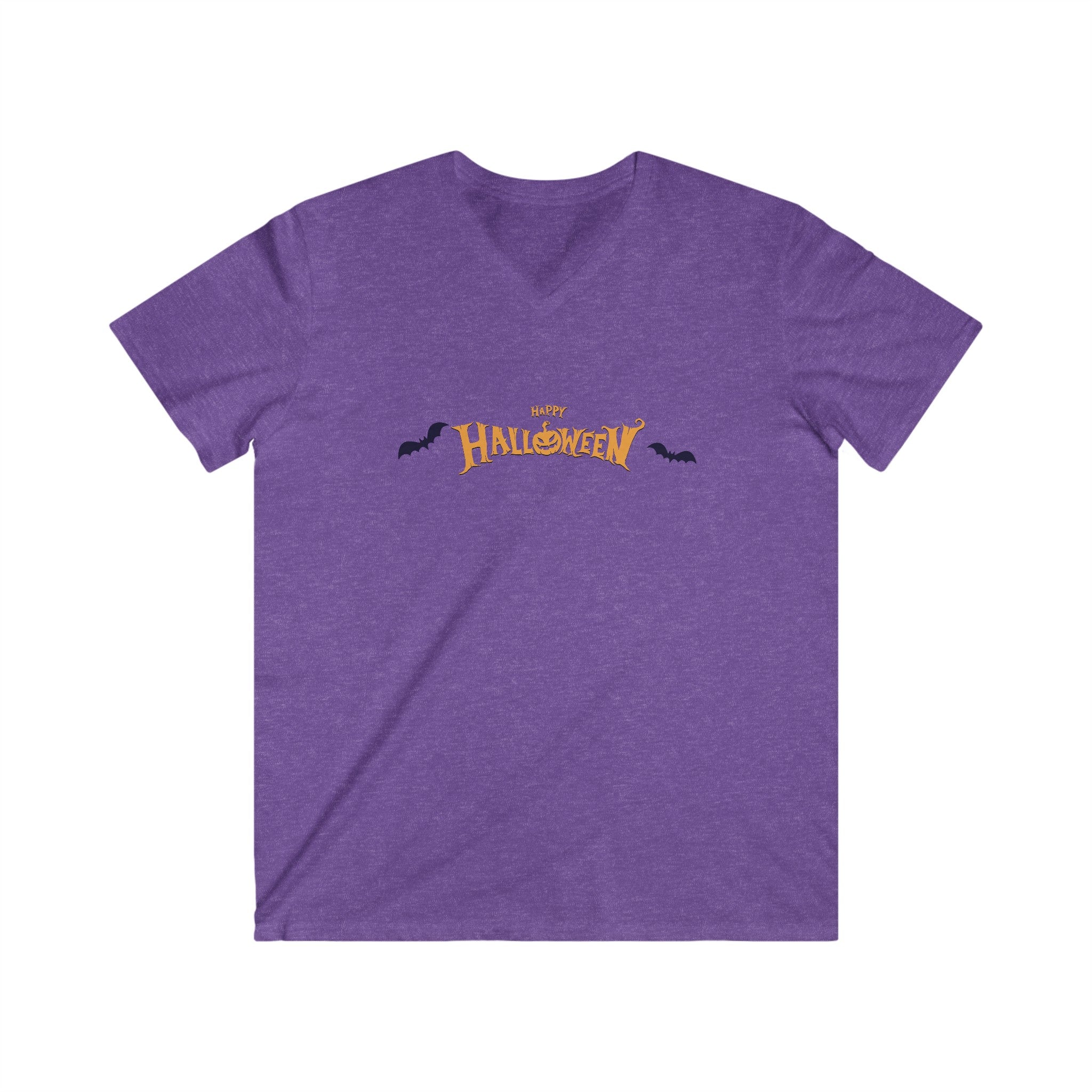 Halloween with Bats | Men's Fitted V-Neck Short Sleeve Tee
