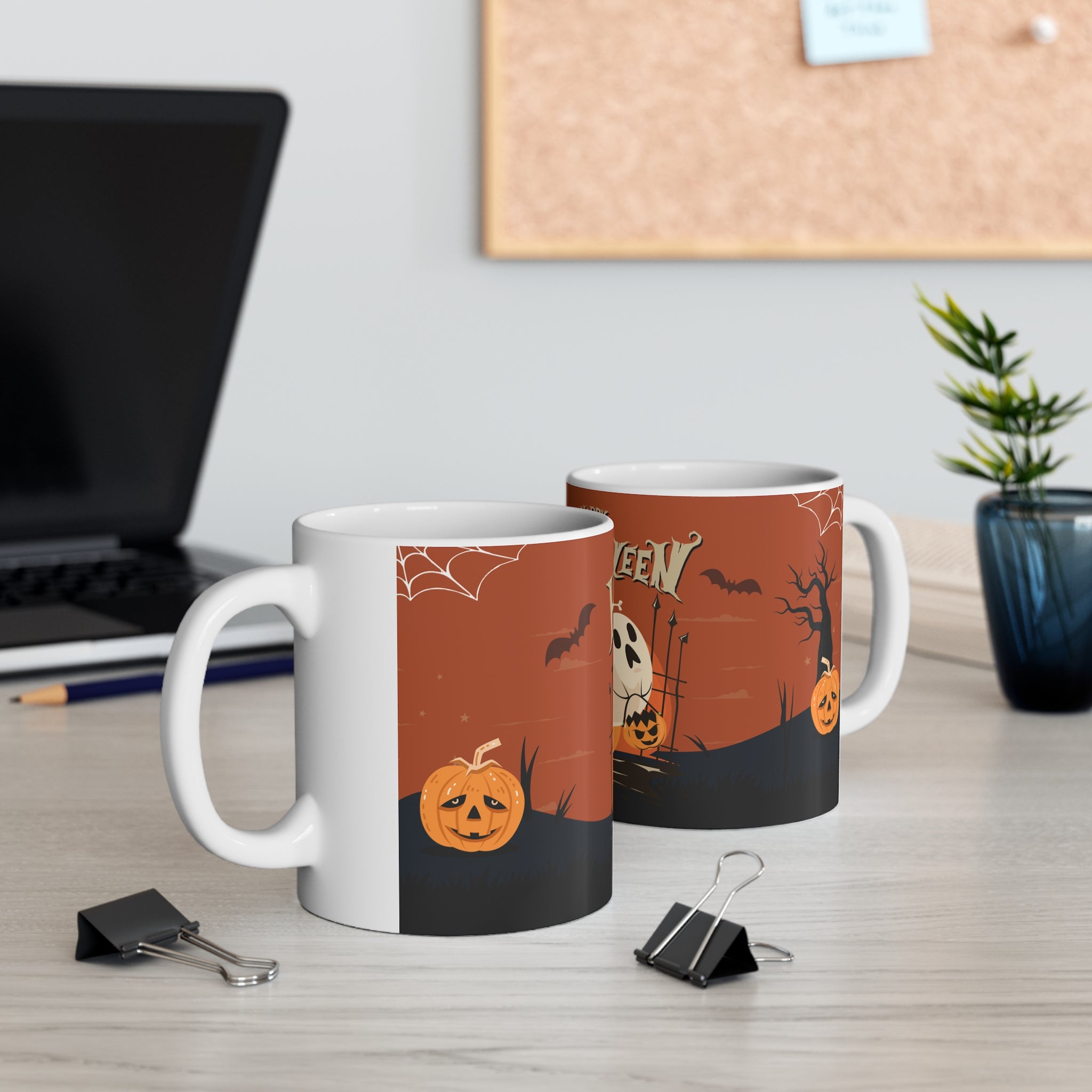 Happy Halloween with Pumpkin | White Mug