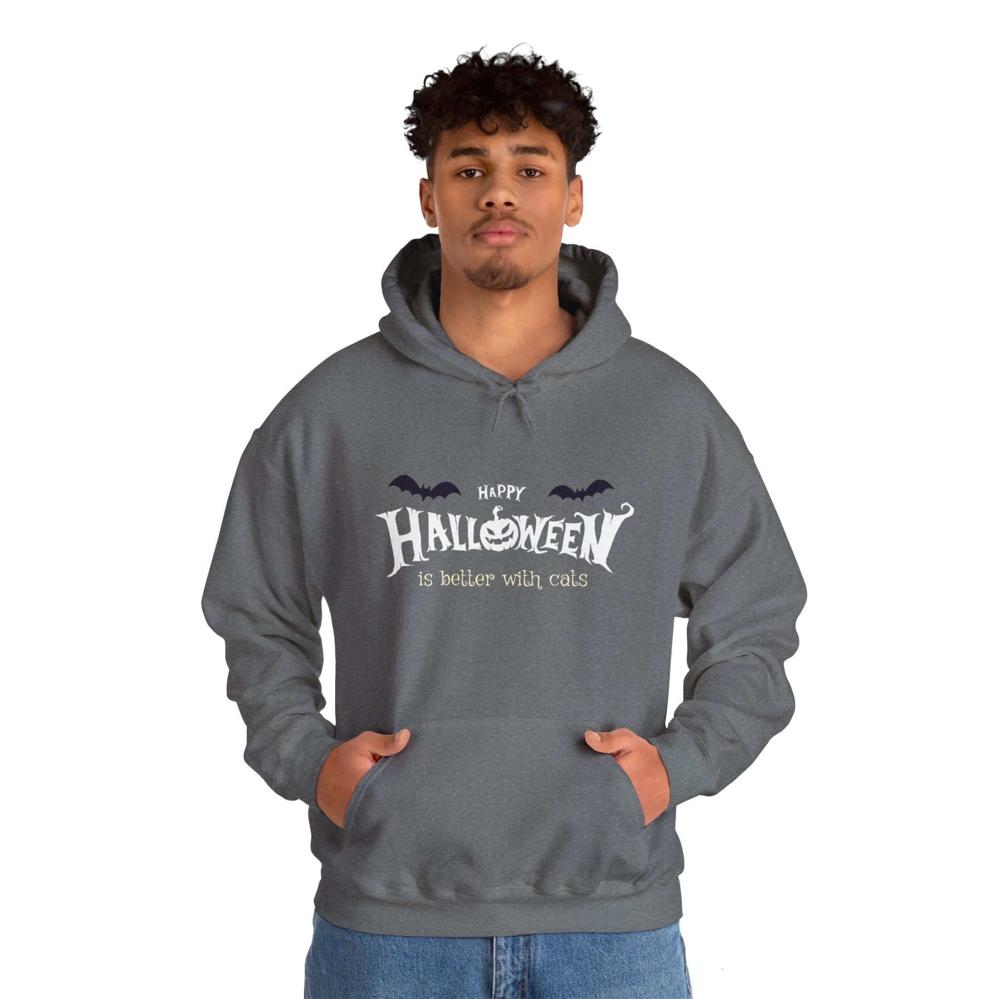 Halloween with Witch's Cats | Unisex Heavy Blend Hooded Sweatshirt