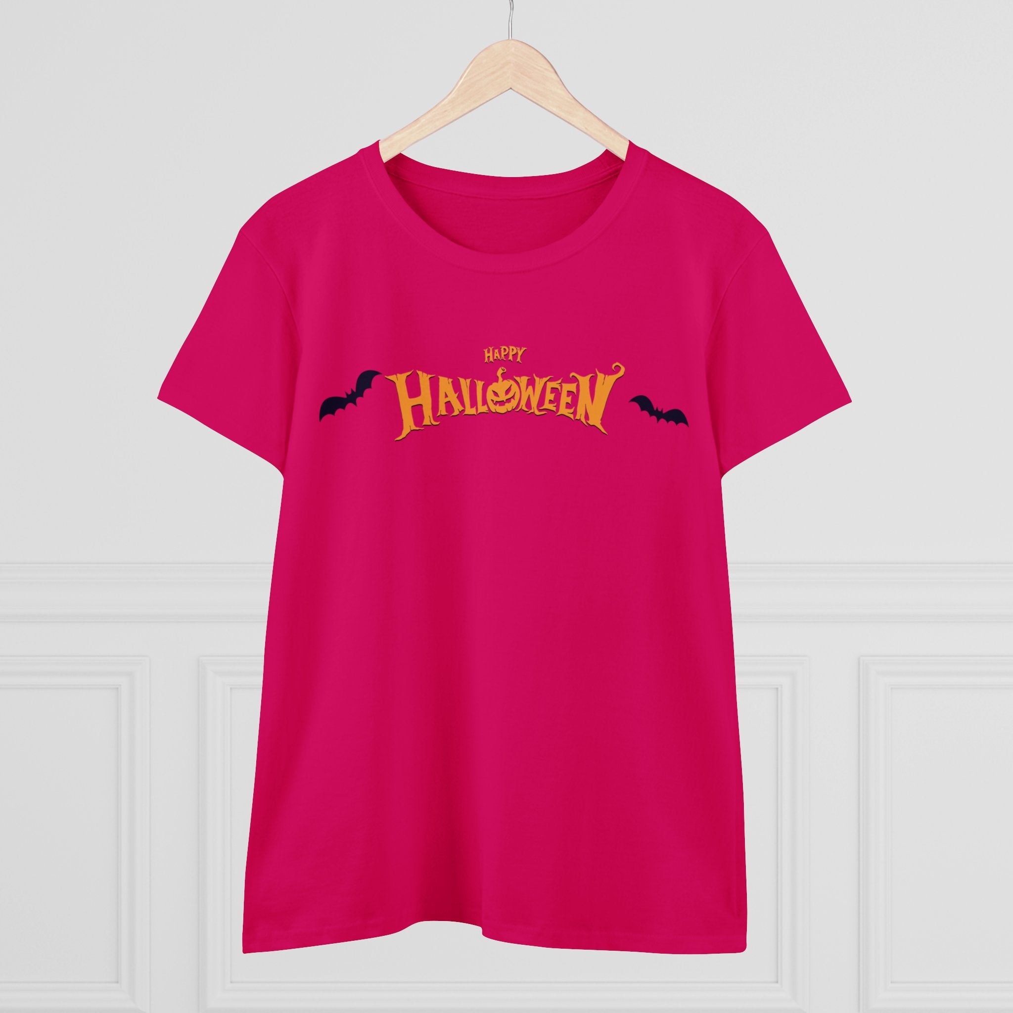Halloween with Bats | Women's Midweight Cotton Tee