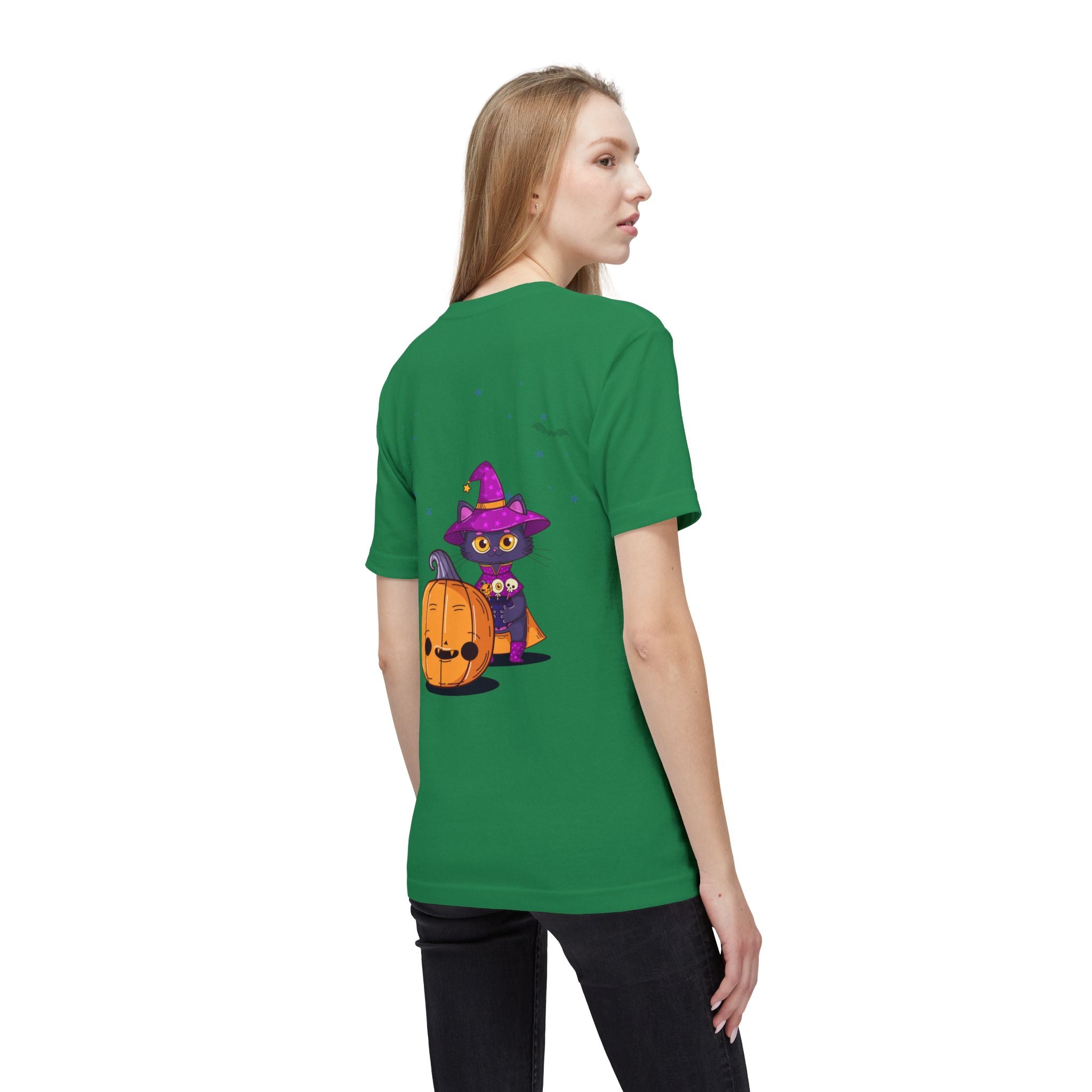 Halloween with Witch's Cats | Unisex Midweight T-shirt, Made in US