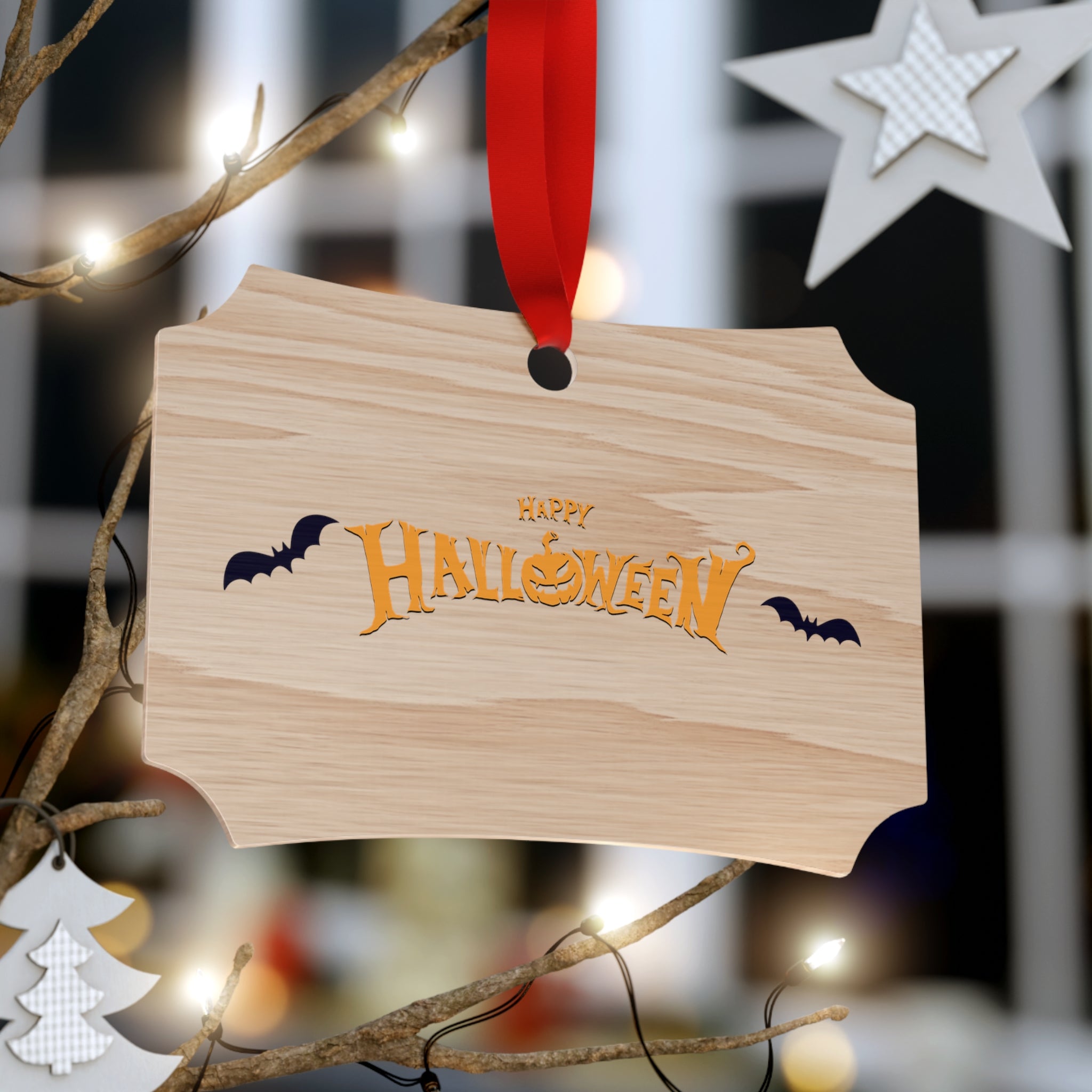Halloween with Bats | Plywood Ornaments