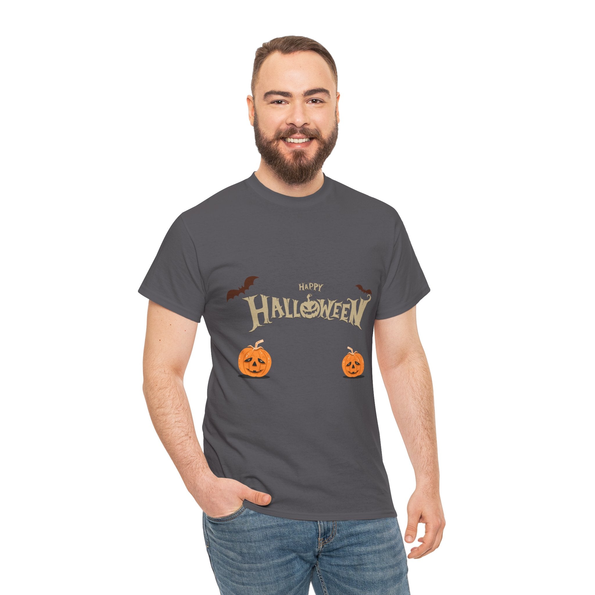 Halloween with Pumpkin | Unisex Heavy Cotton Tee