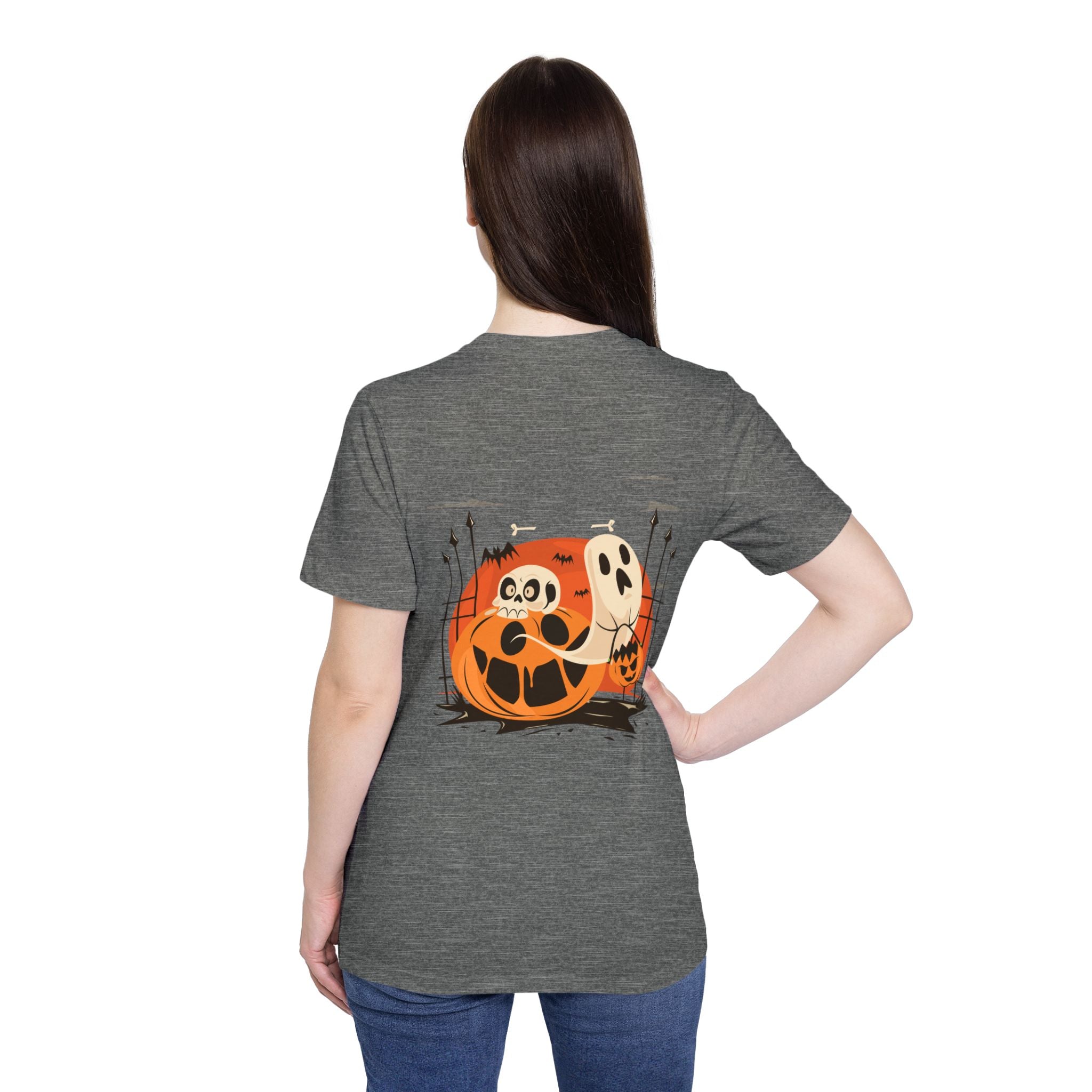Halloween with Pumpkins | USA-Made Unisex Short-Sleeve Jersey T-Shirt