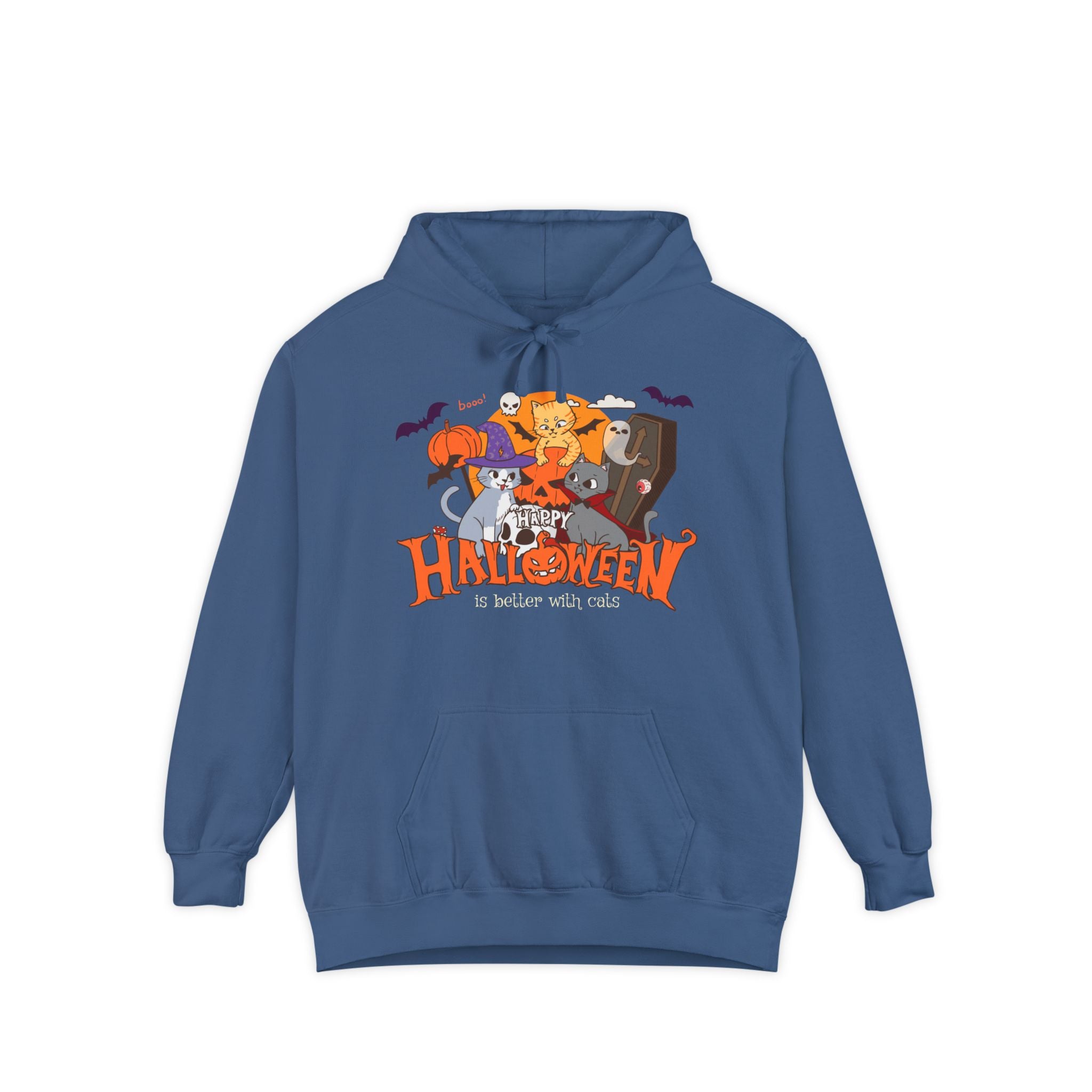 Halloween is Better with Cats | Unisex Garment-Dyed Hoodie
