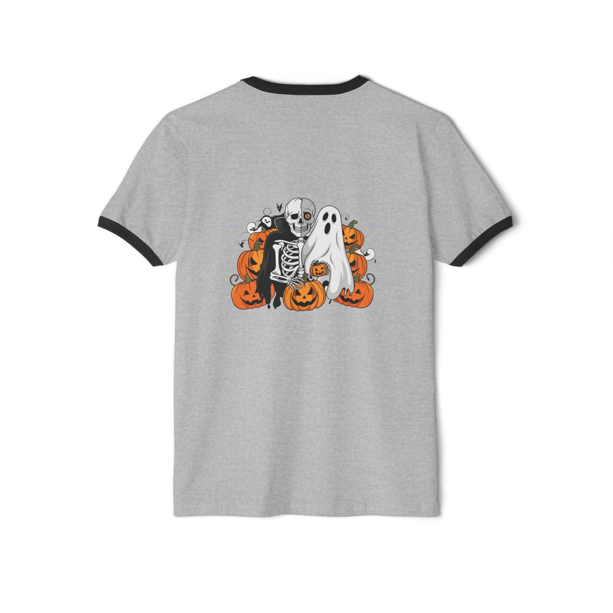 Halloween with Bats | Unisex Cotton Ringer T-Shirt