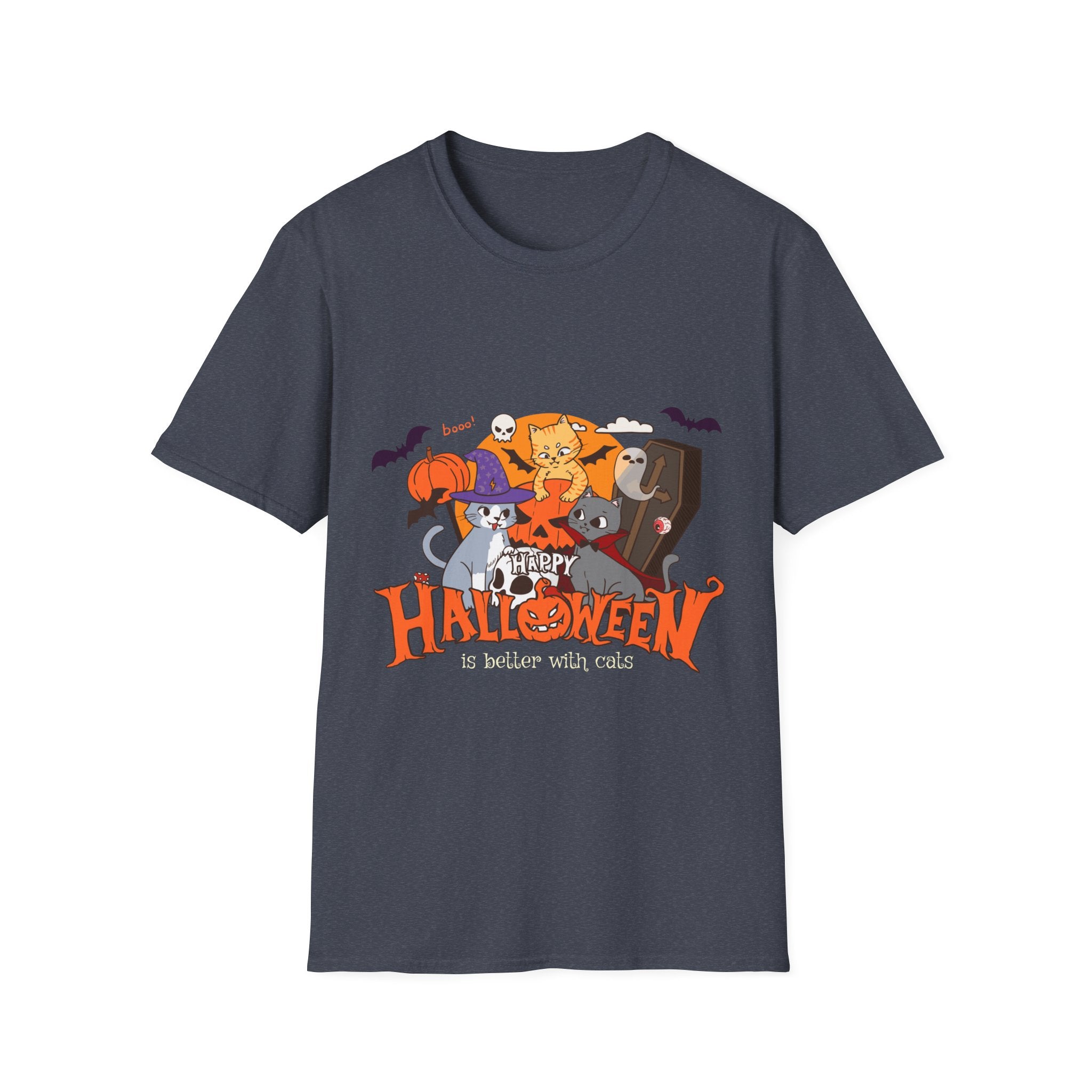 Halloween is Better with Cats | Unisex Softstyle T-Shirt