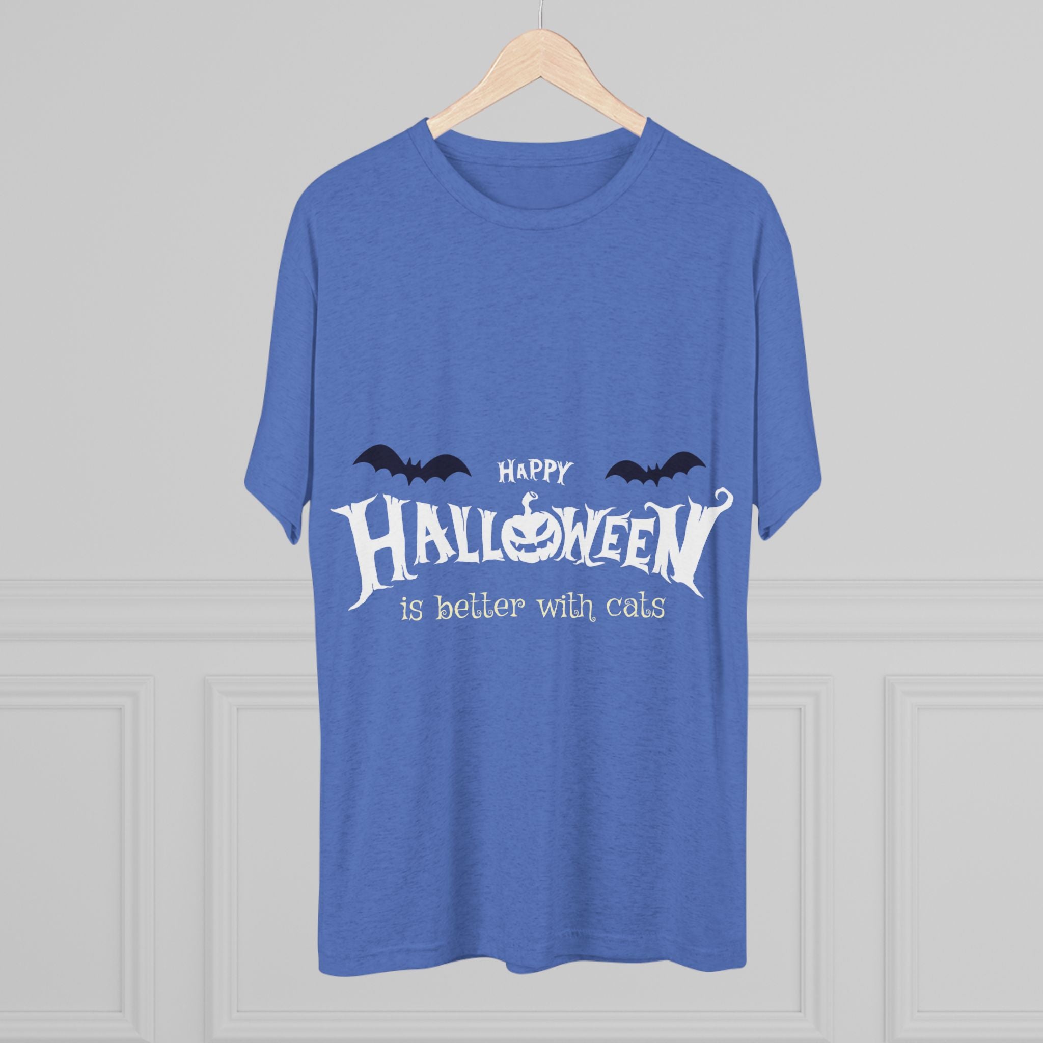 Halloween with Witch's Cats | Unisex Tri-Blend Crew Tee