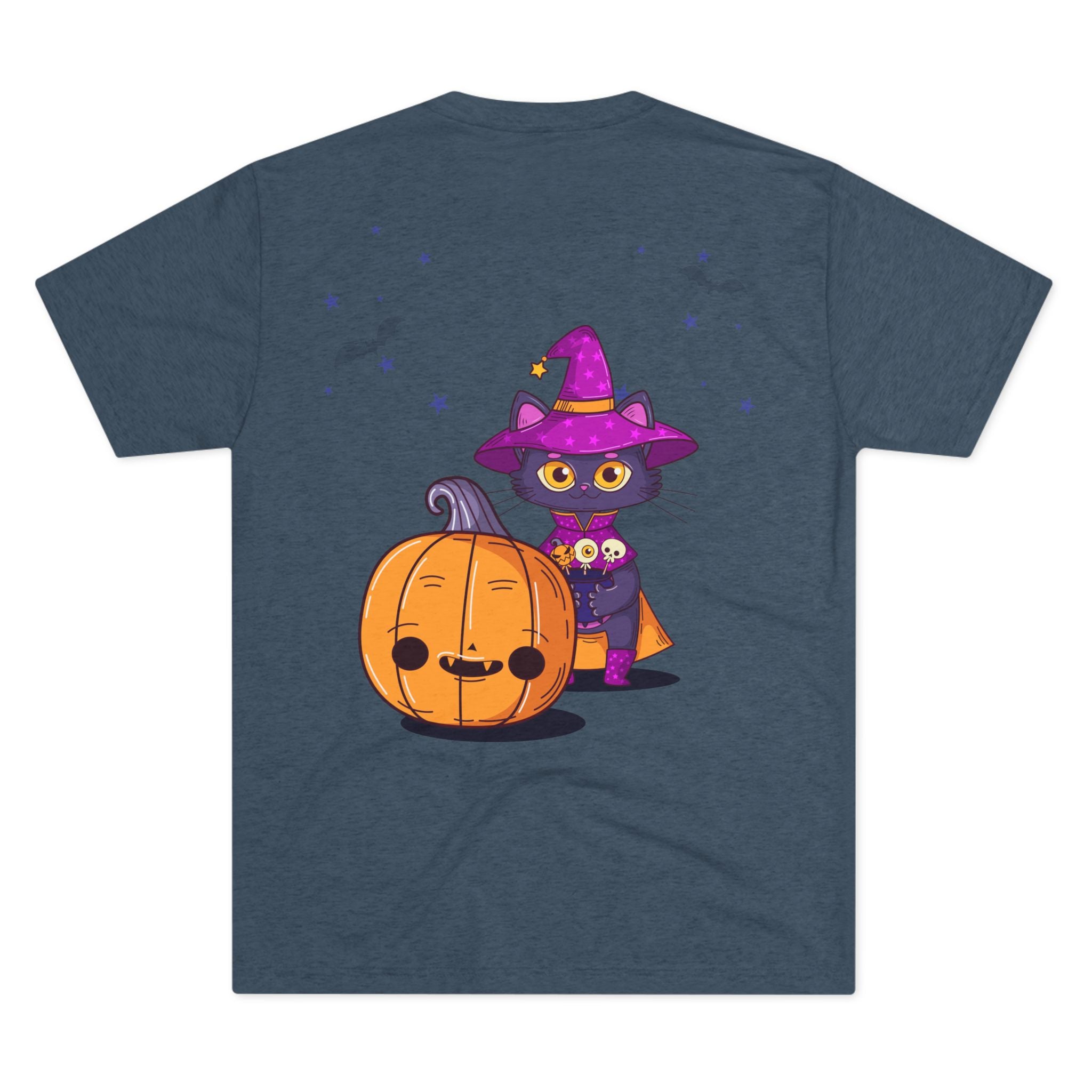 Halloween with Witch's Cats | Unisex Tri-Blend Crew Tee
