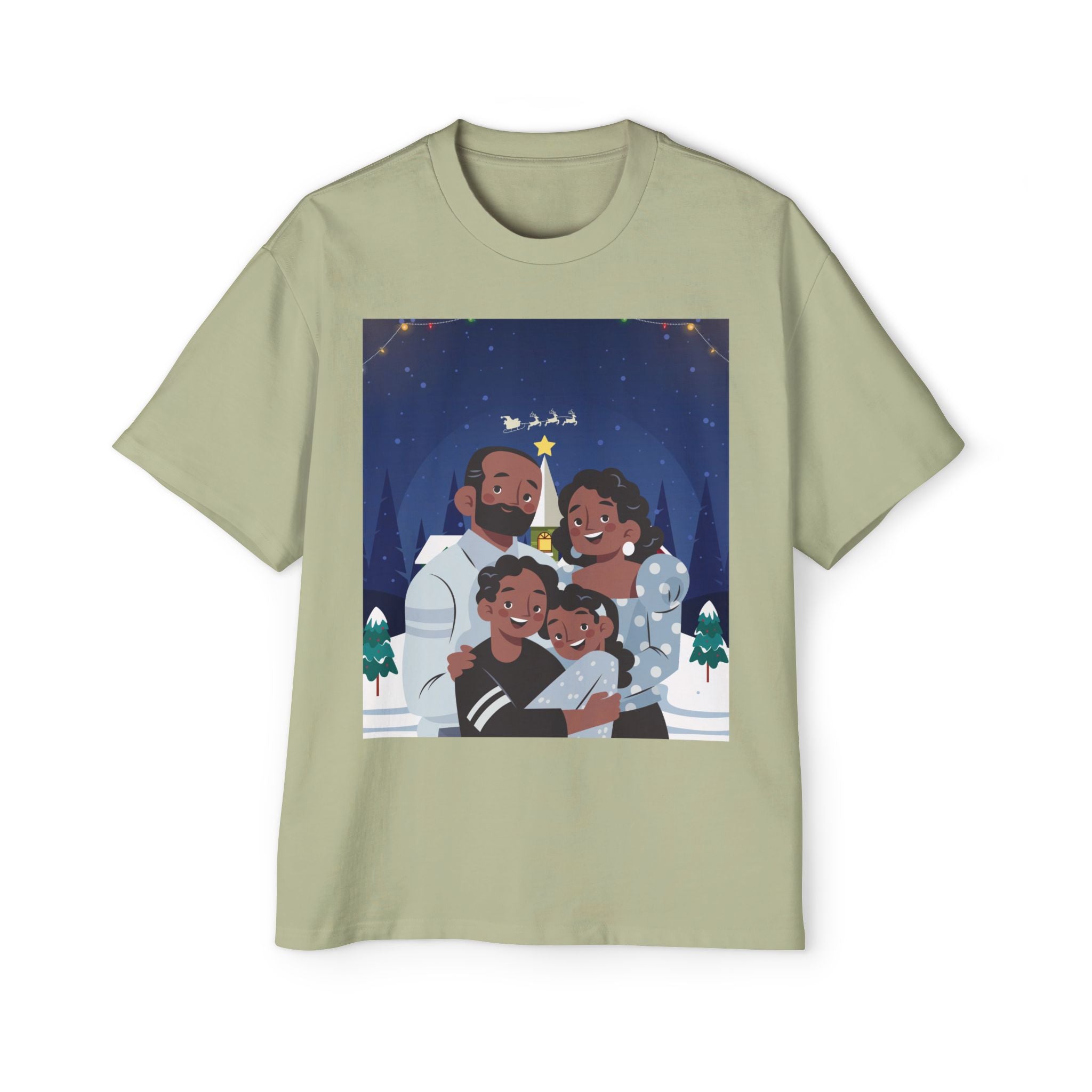 Happy Christmas Family | Men's Heavy Oversized Tee
